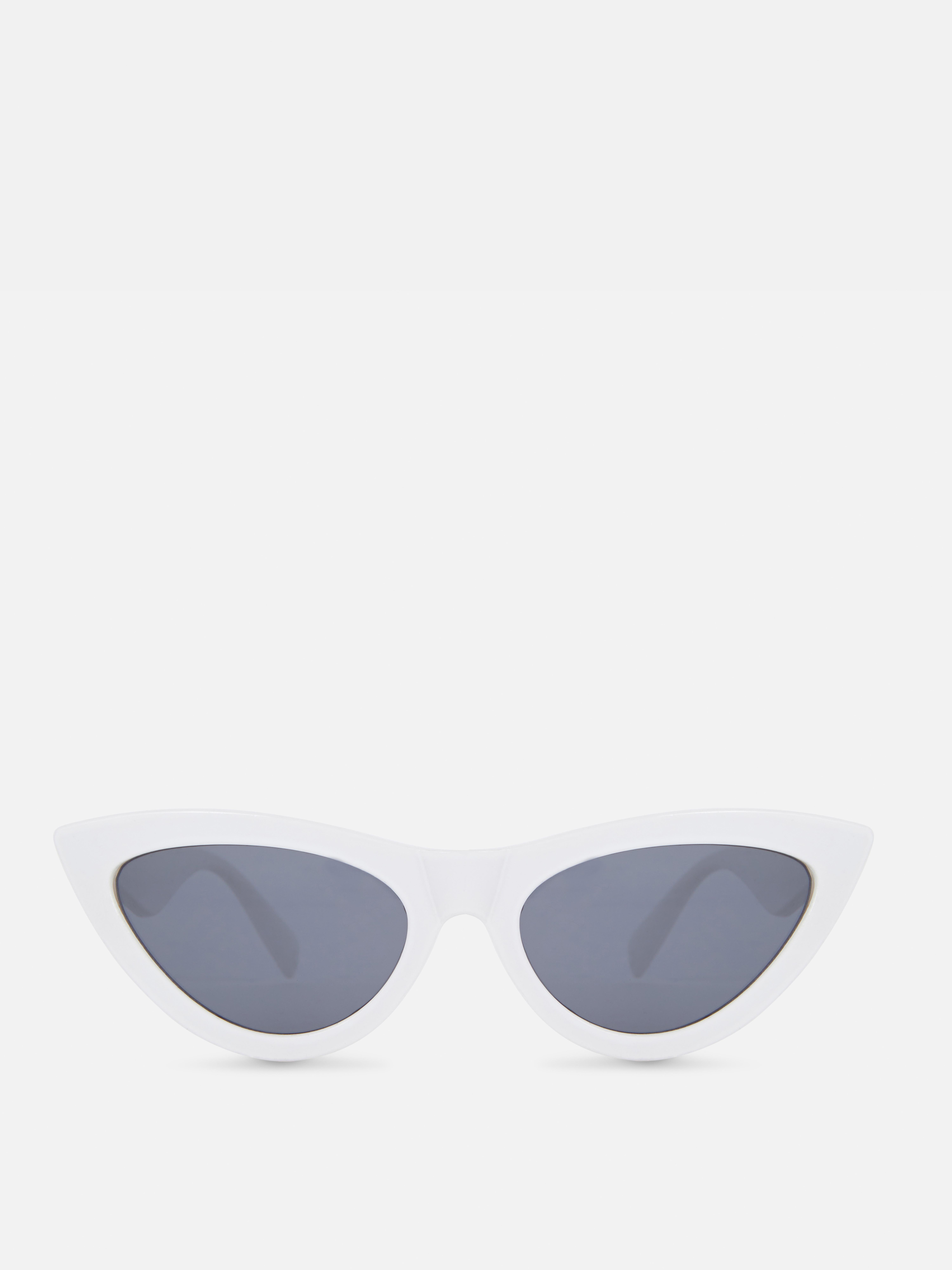Slim Cat Eye Sunglasses White