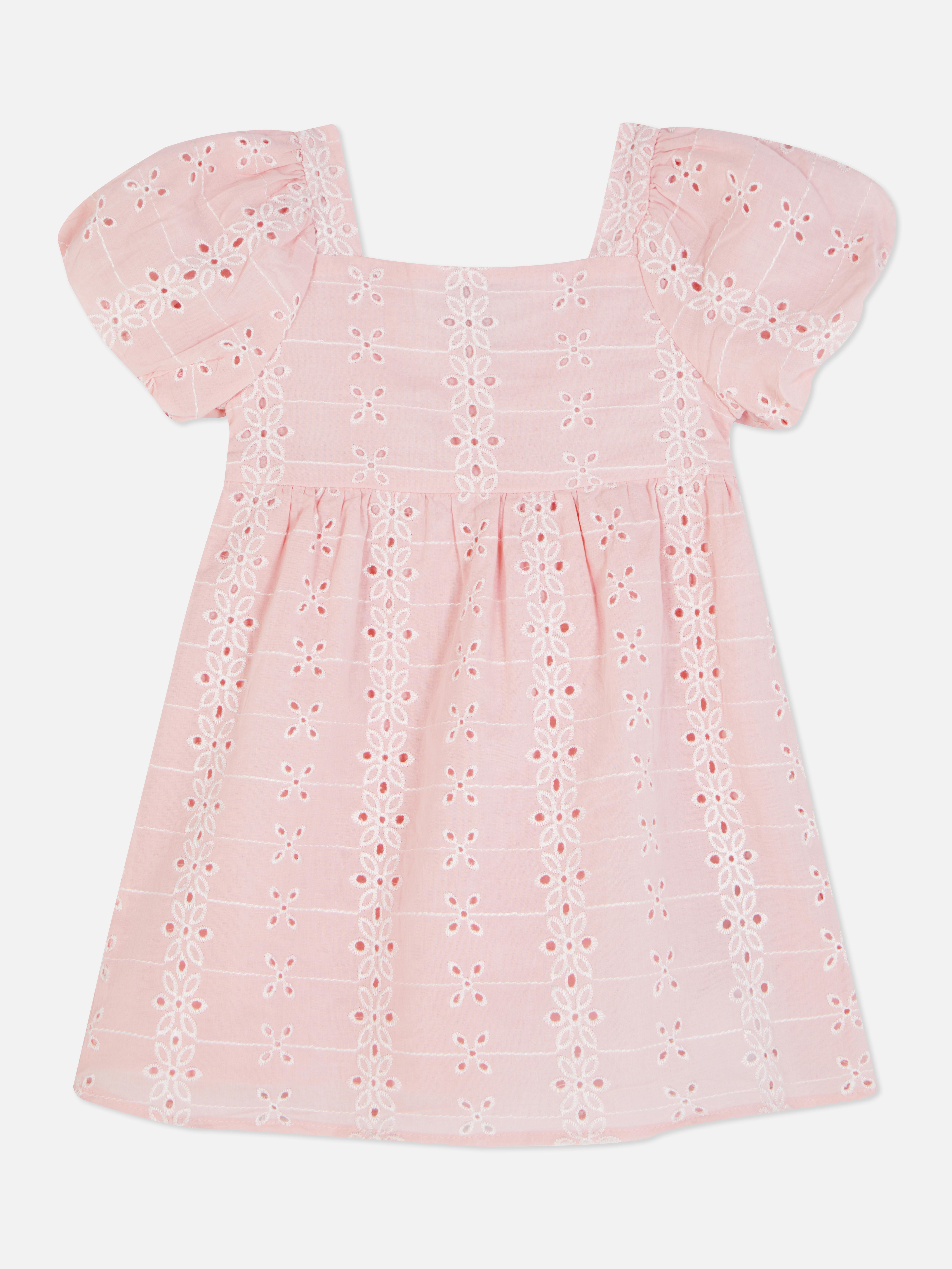 Broderie Anglaise Occasion Dress Pink