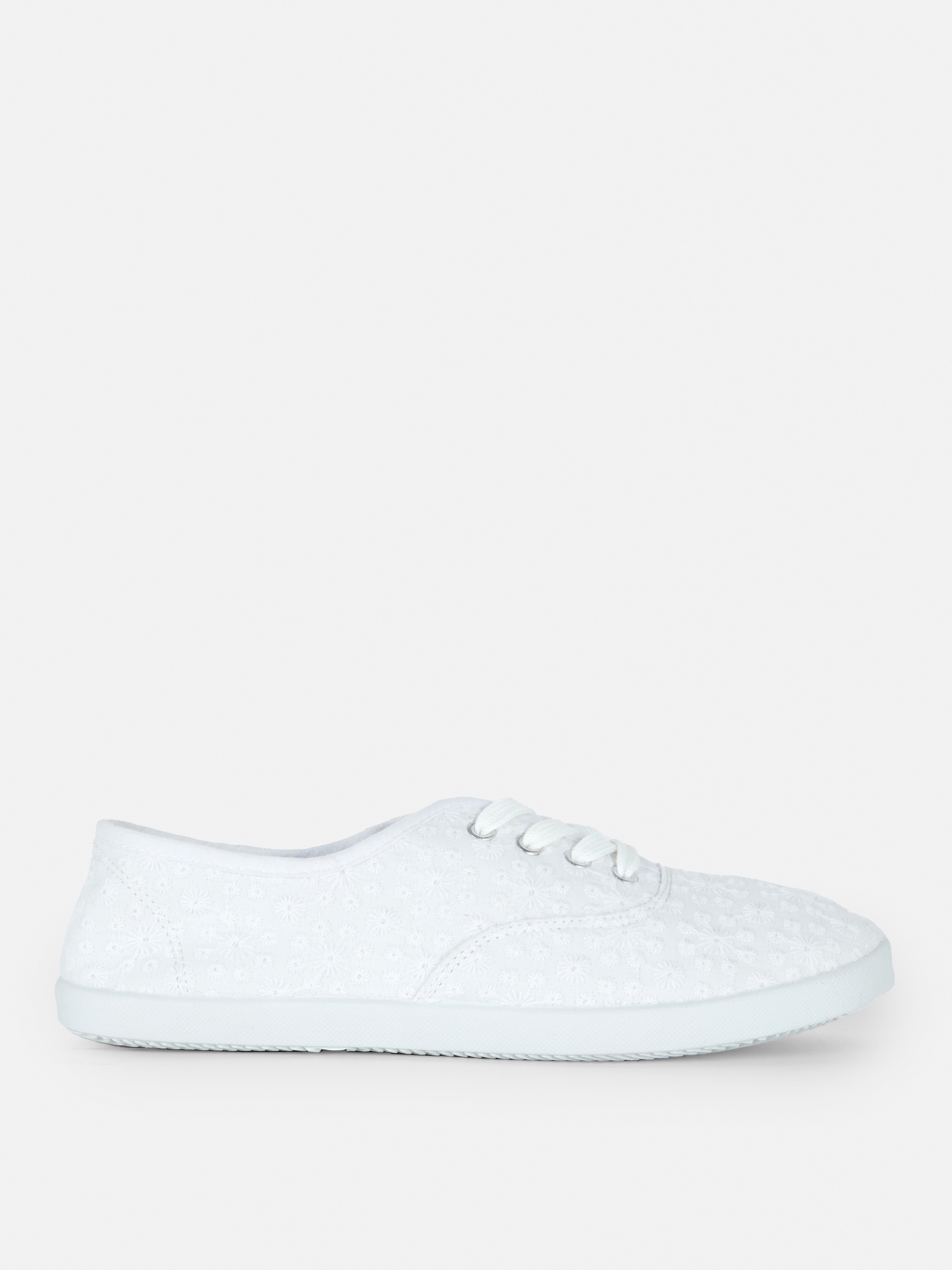 Textile Lace Up Trainers White