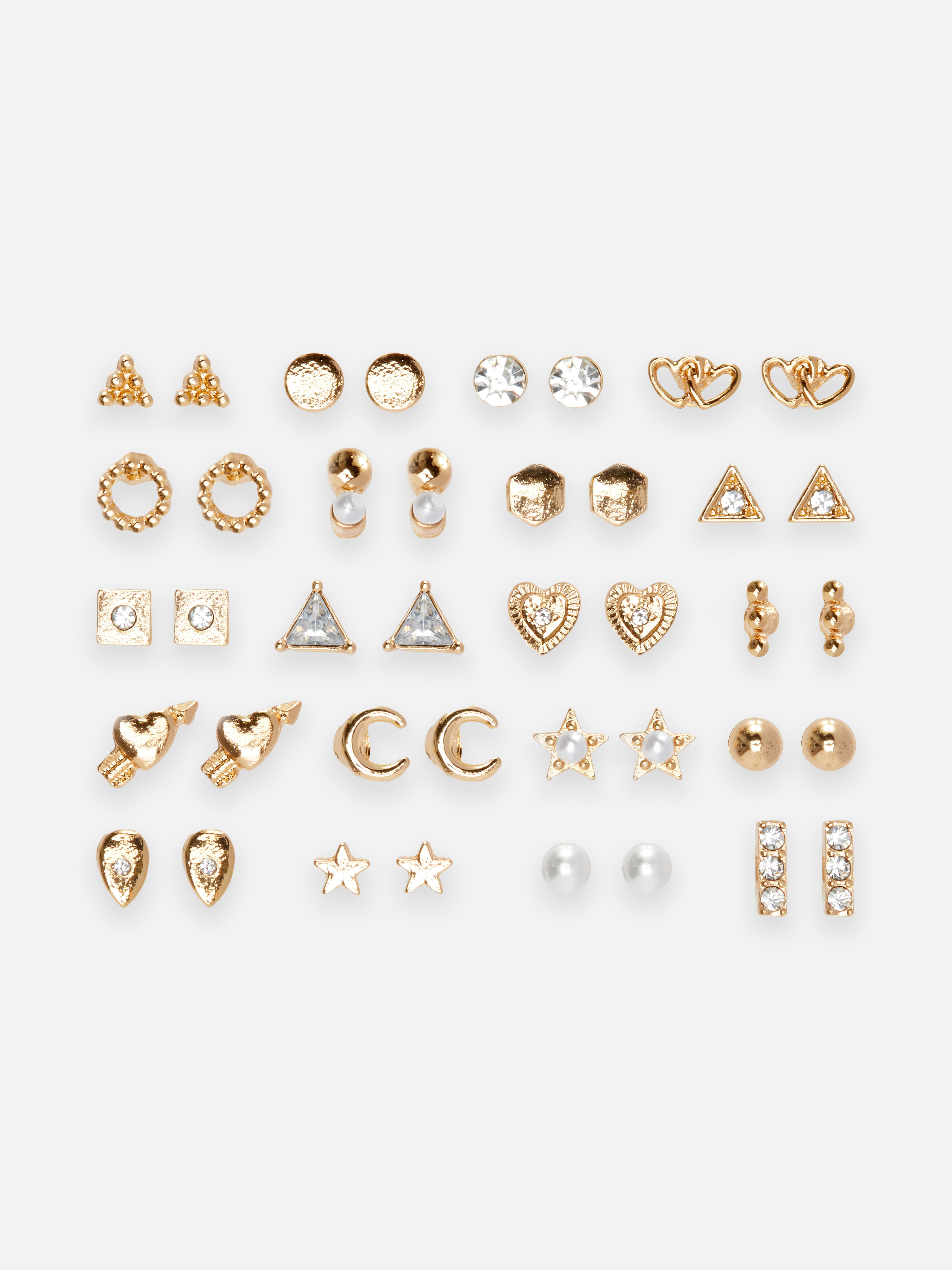 20-Pack Assorted Stud Earrings