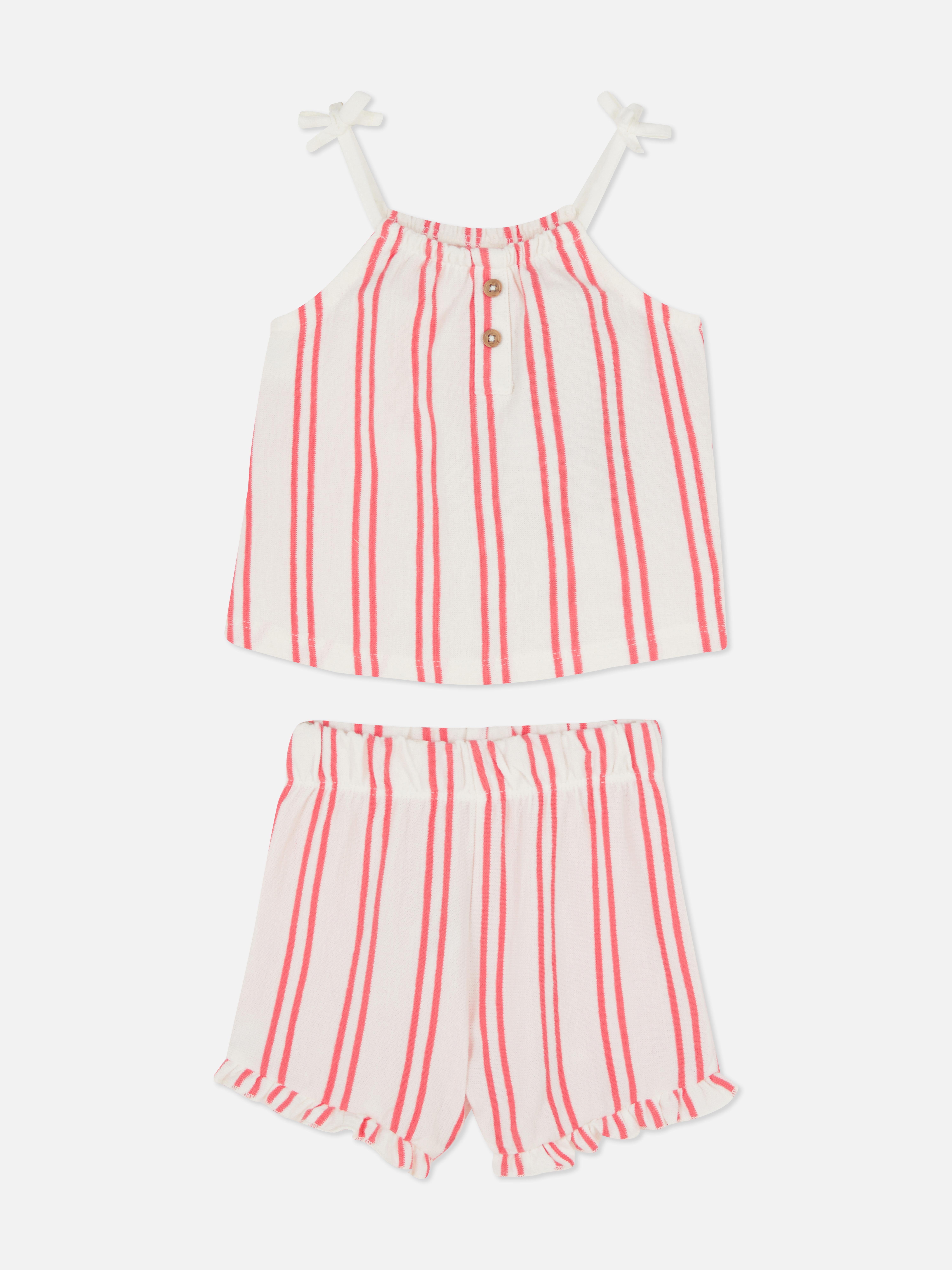 Striped Top and Shorts Set