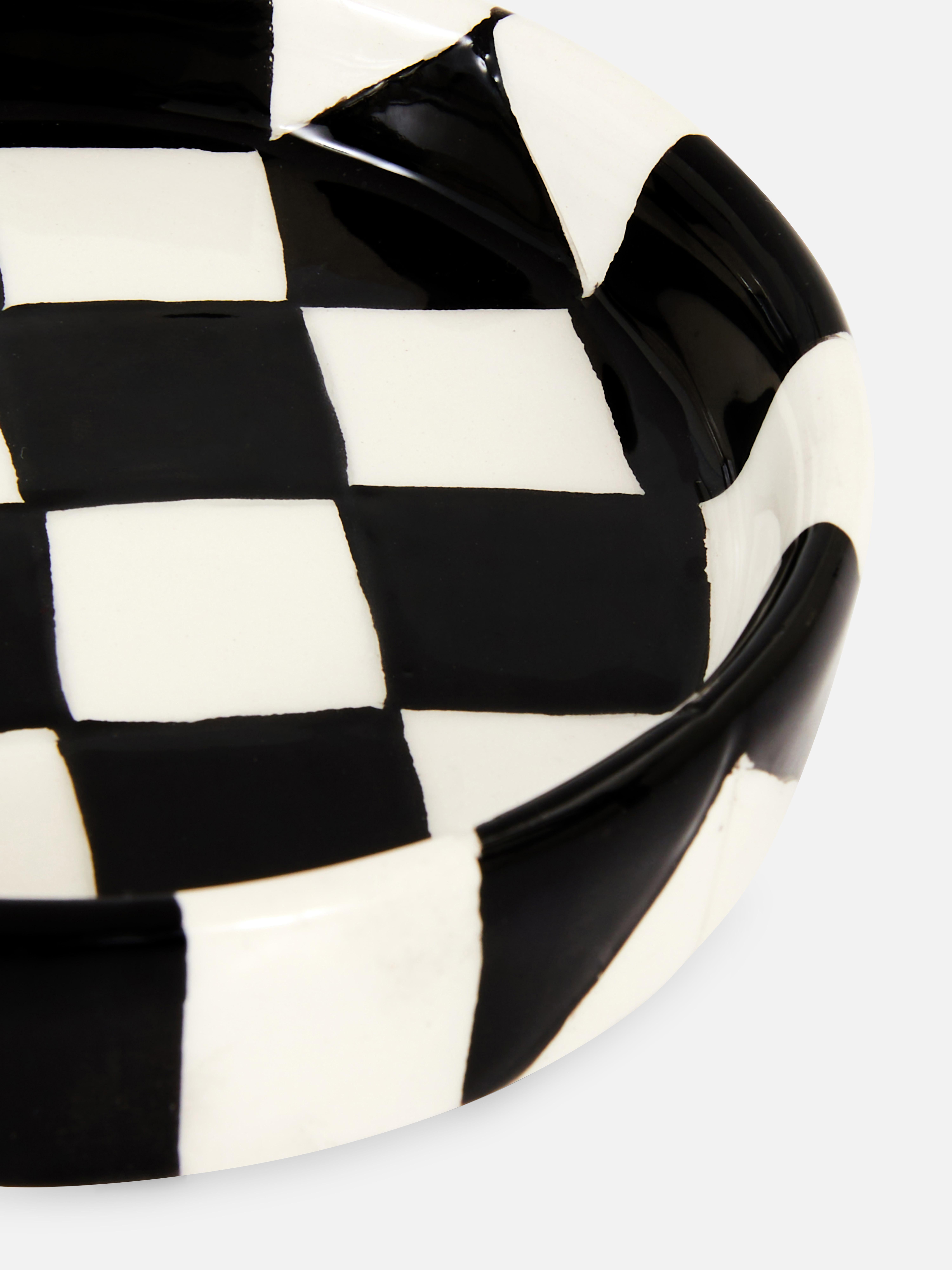 Checked Ceramic Trinket Dish