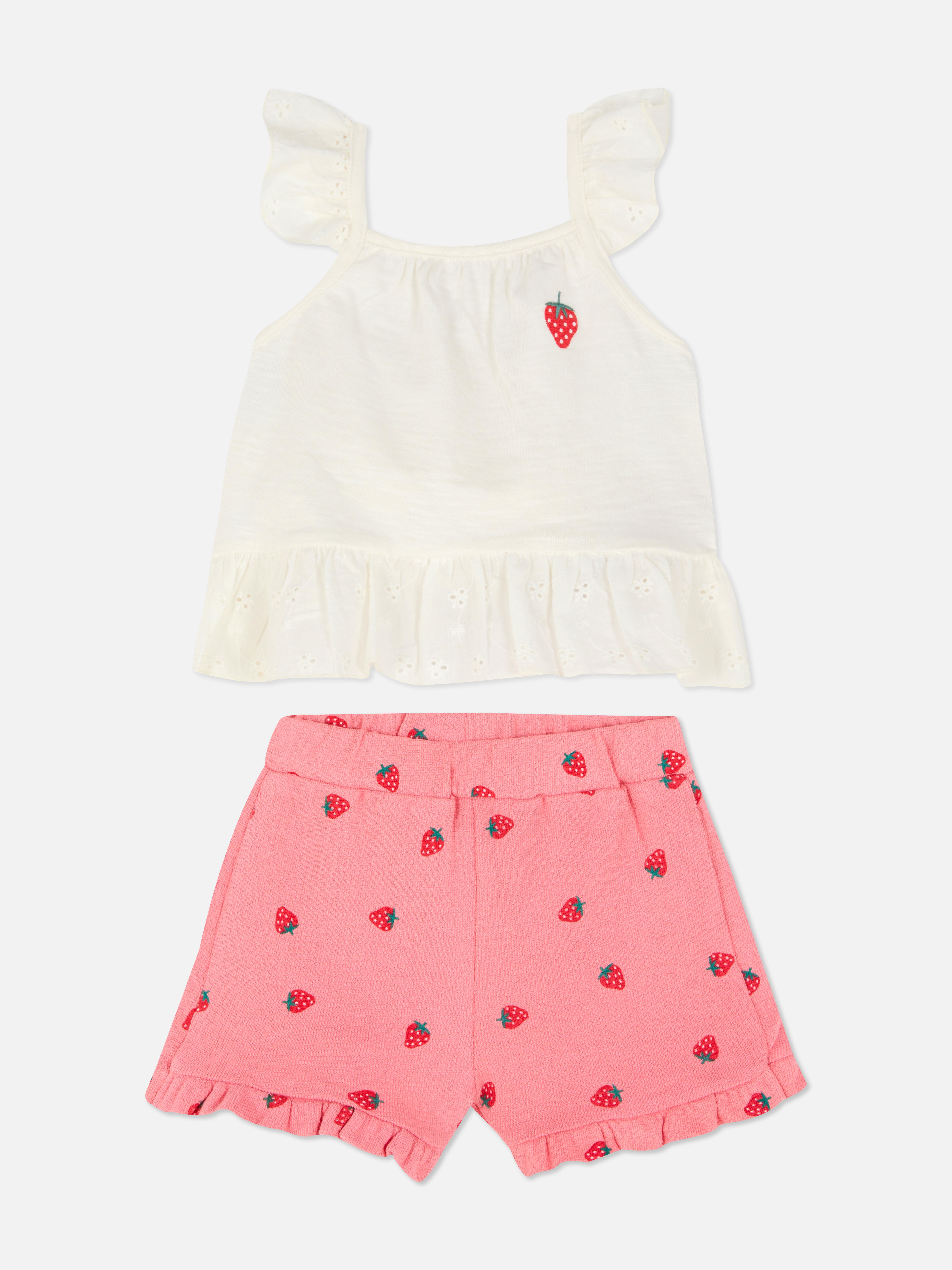Strawberry Blouse and Shorts Set