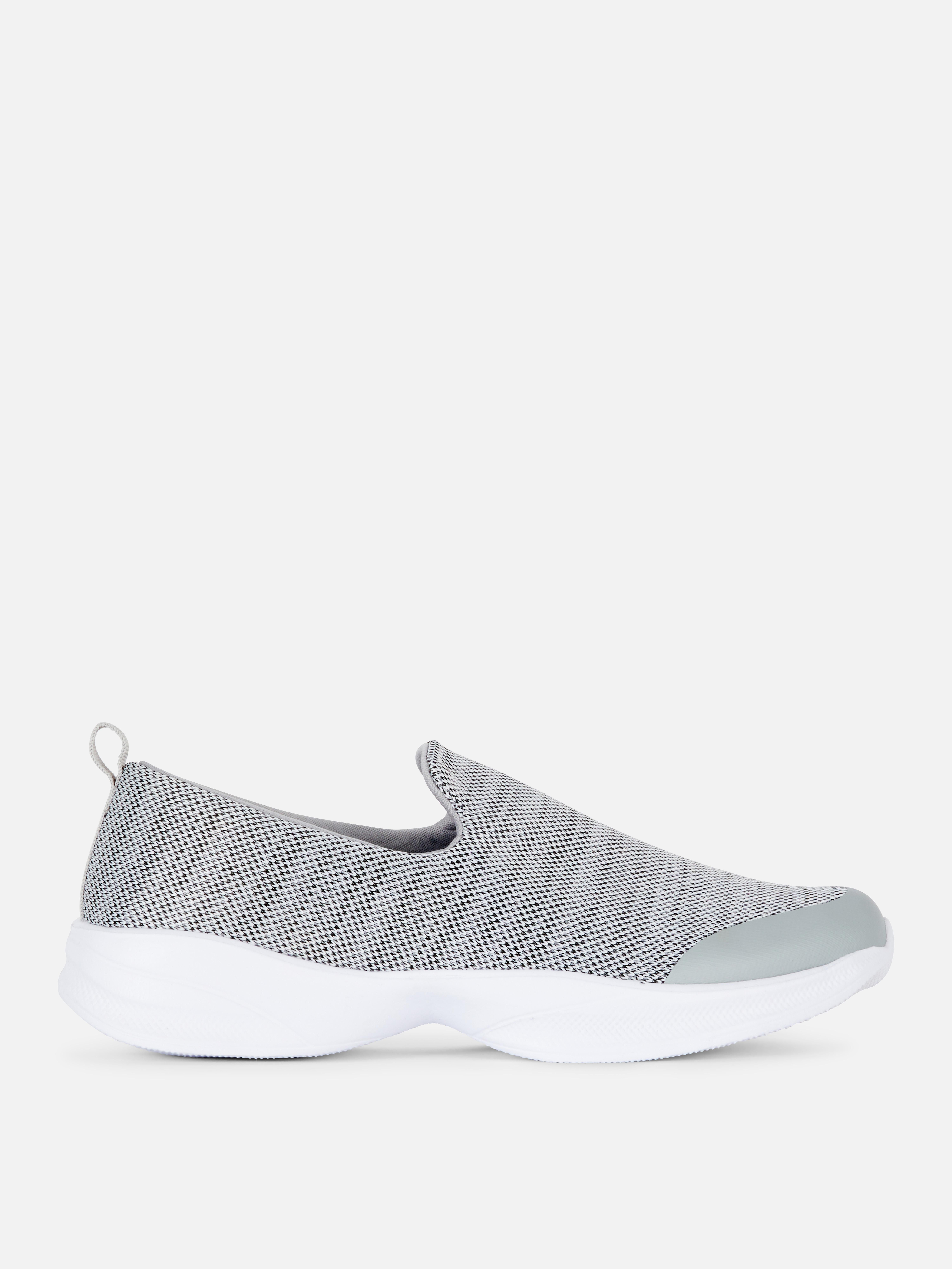 Athletic Fabric Slip On Shoe Grey