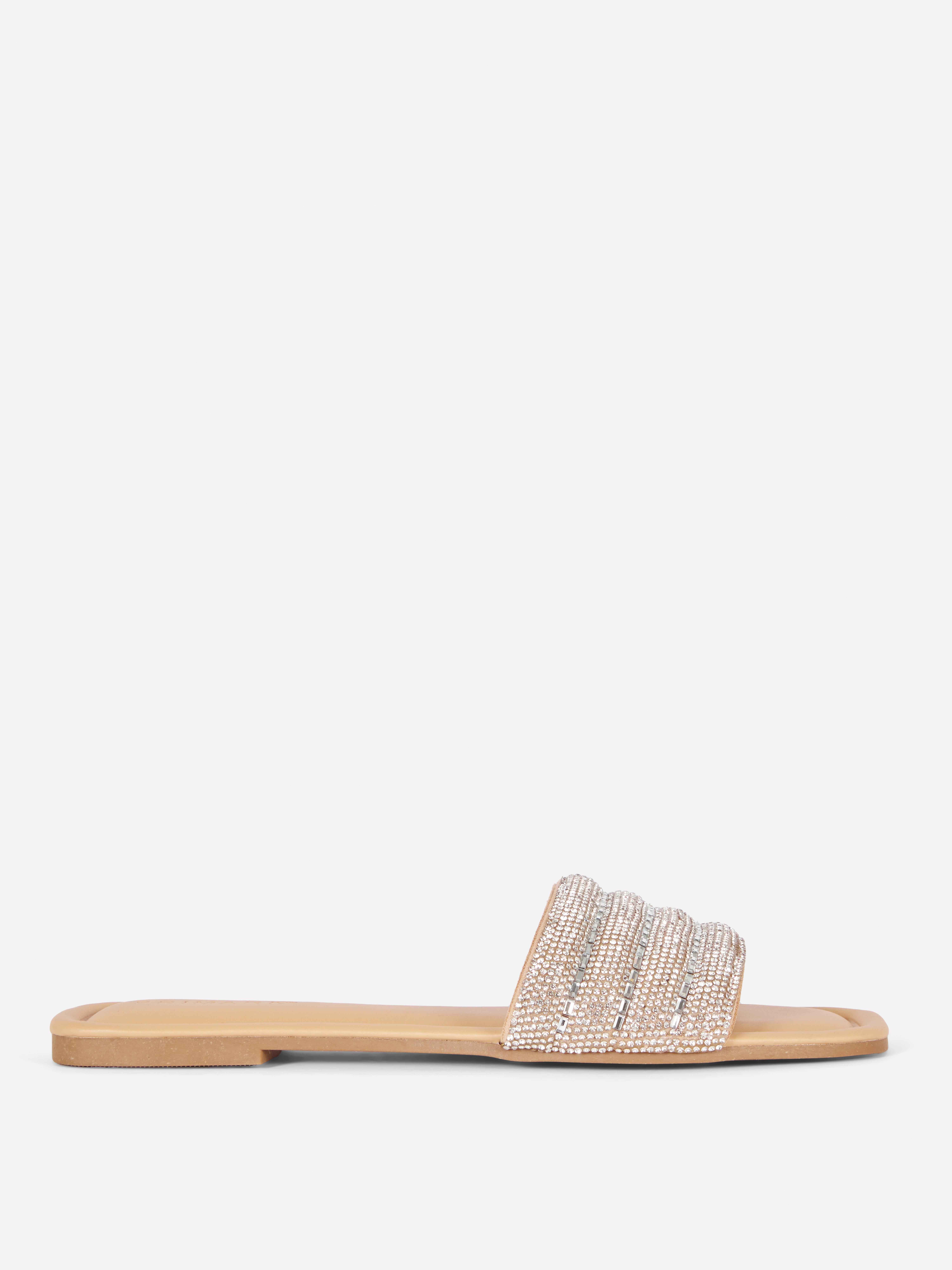 Diamanté Slip-on Sandals