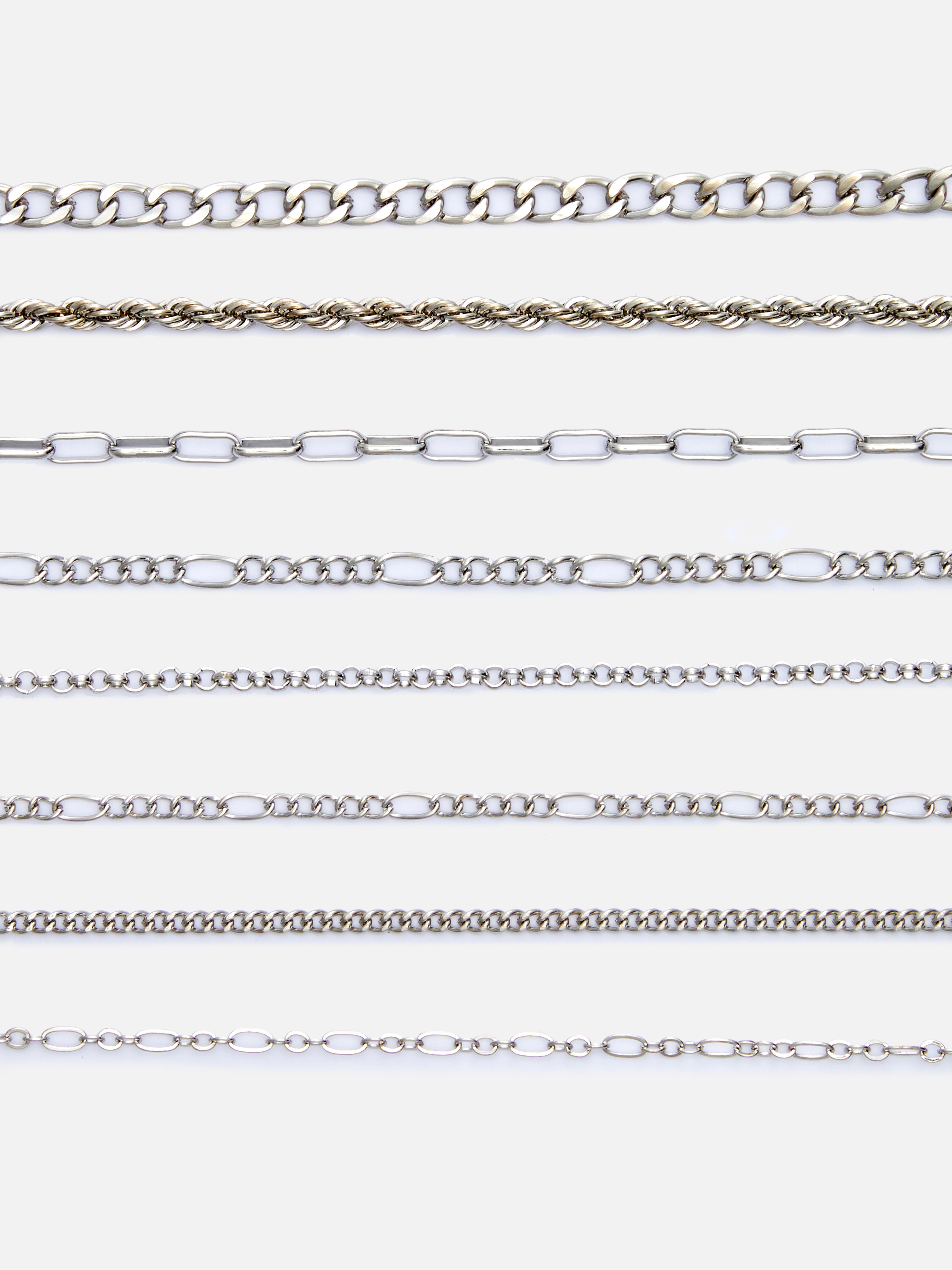 Lot de 8 bracelets chaînes variés