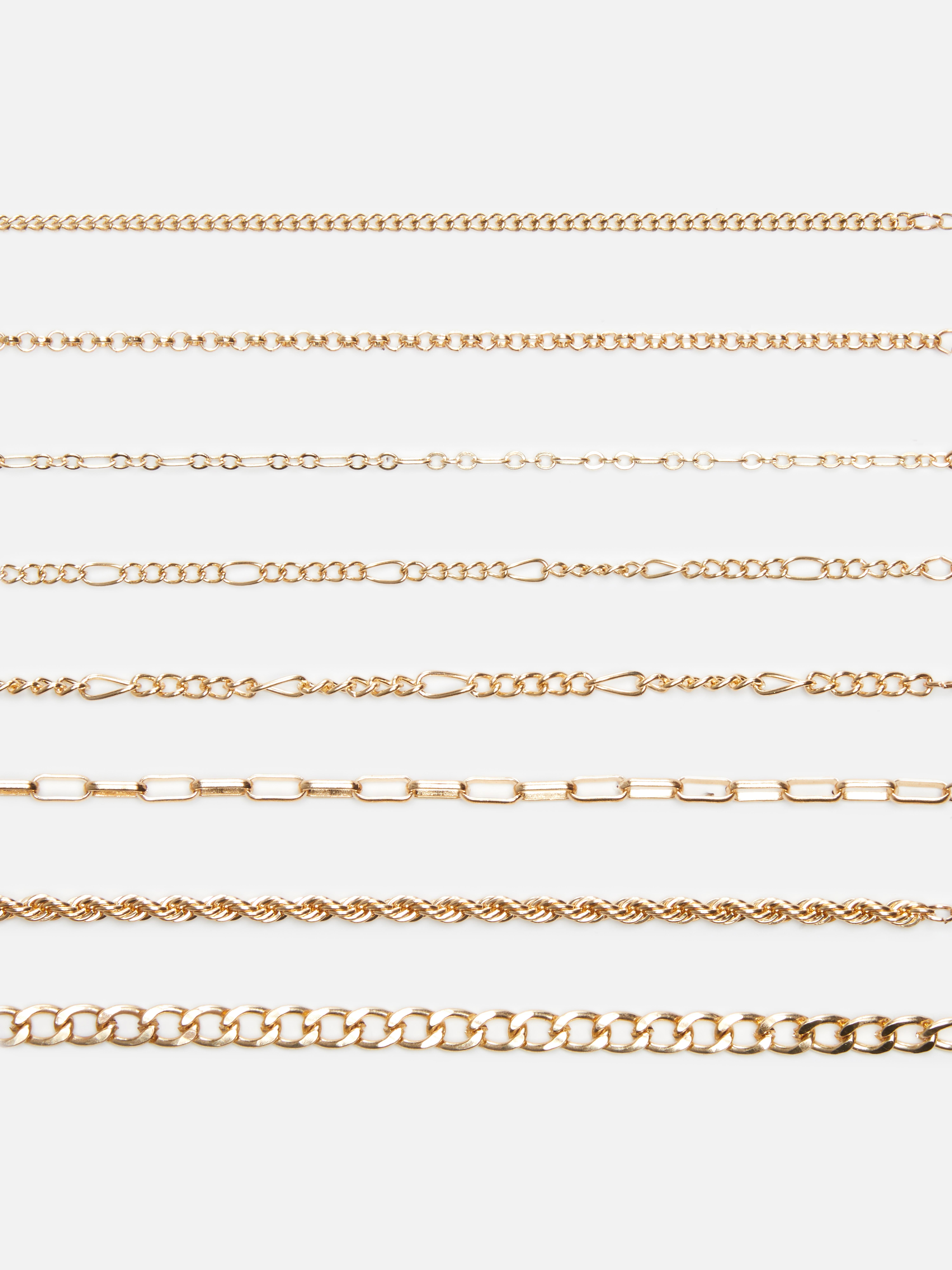 Lot de 8 bracelets chaînes variés