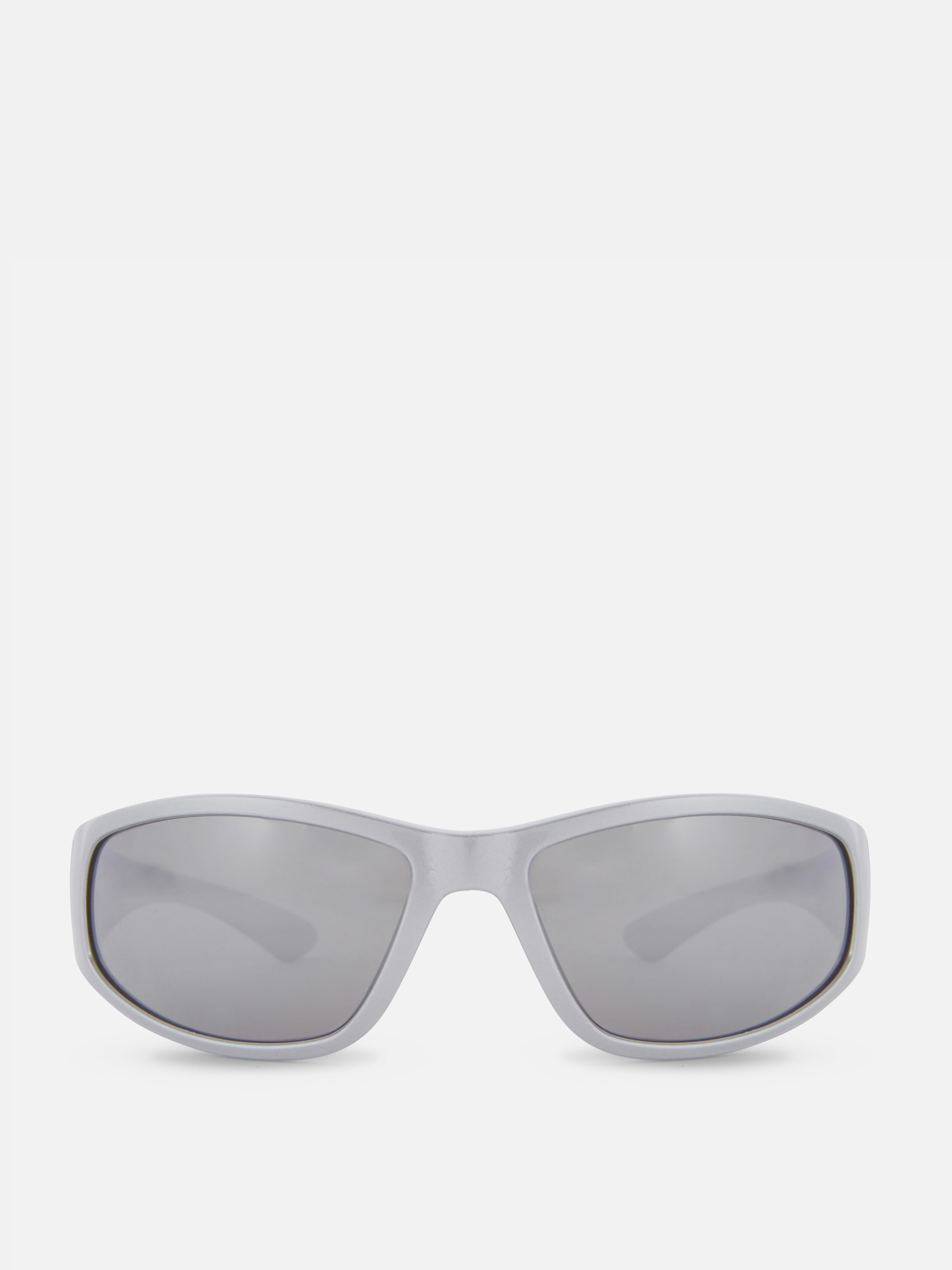 Visor-Sonnenbrille mit rechteckigen Gläsern