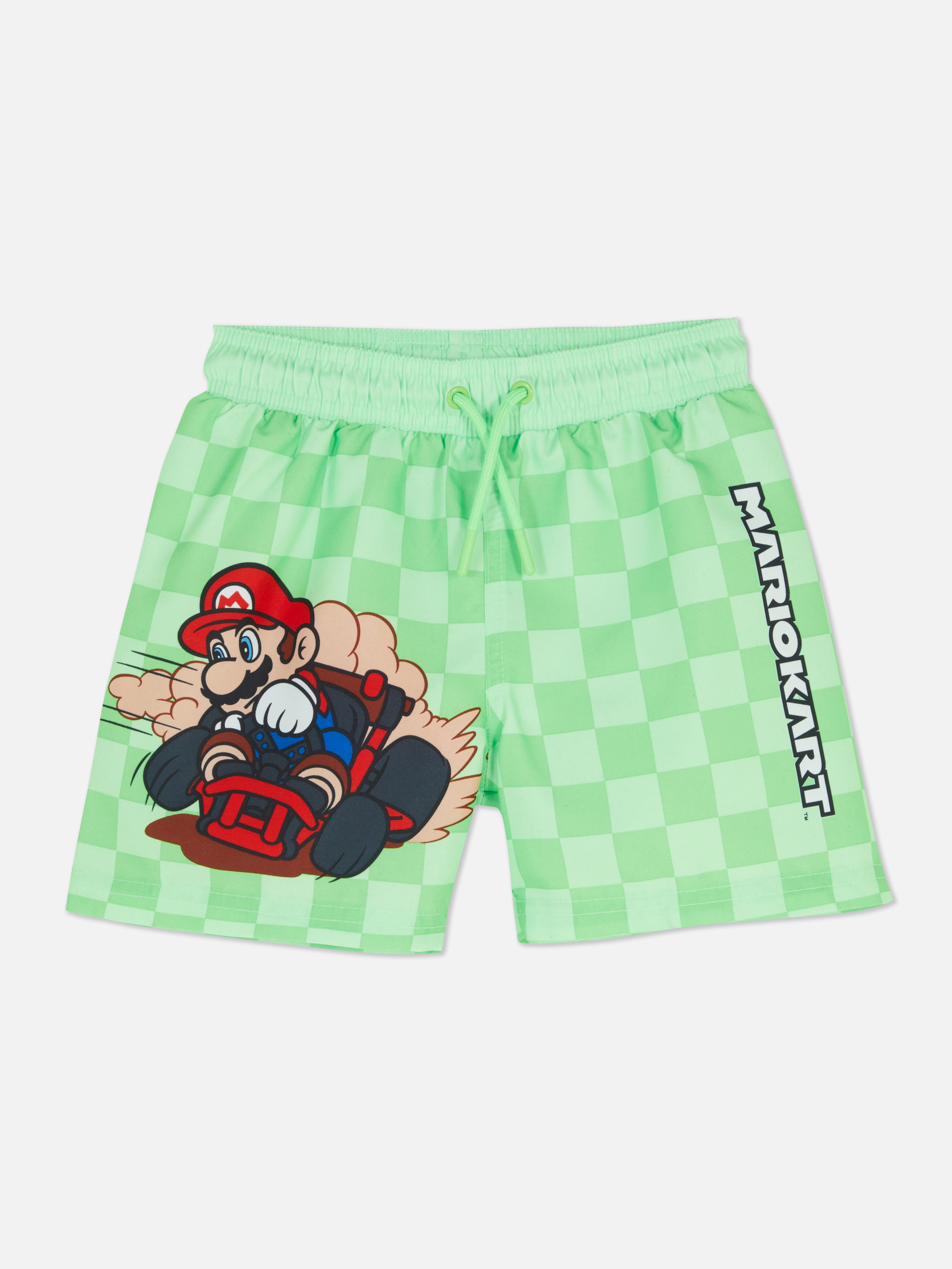 Mario Kart Checked Swim Shorts