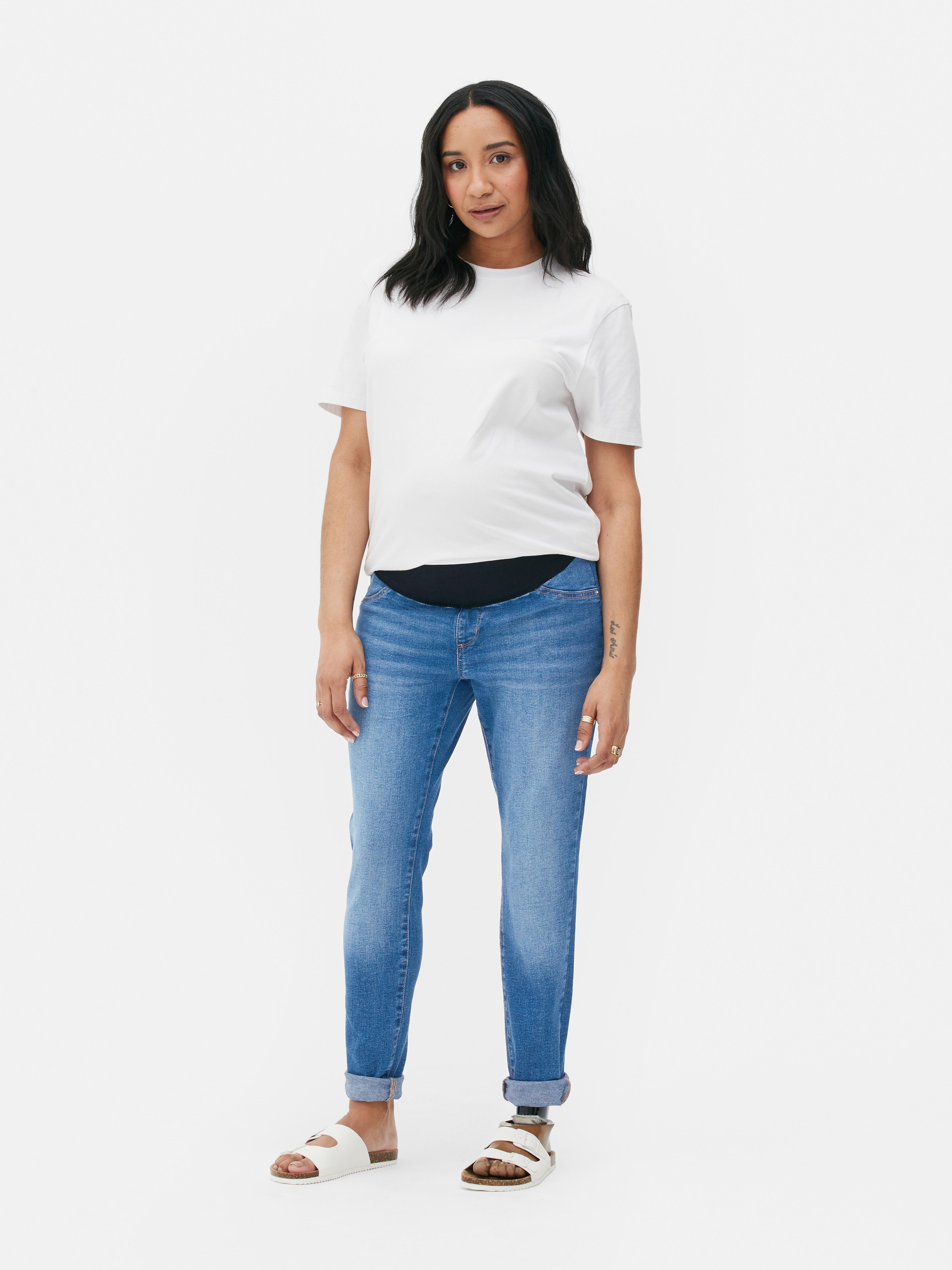 Umstandsjeans mit Unterbauch-Bund