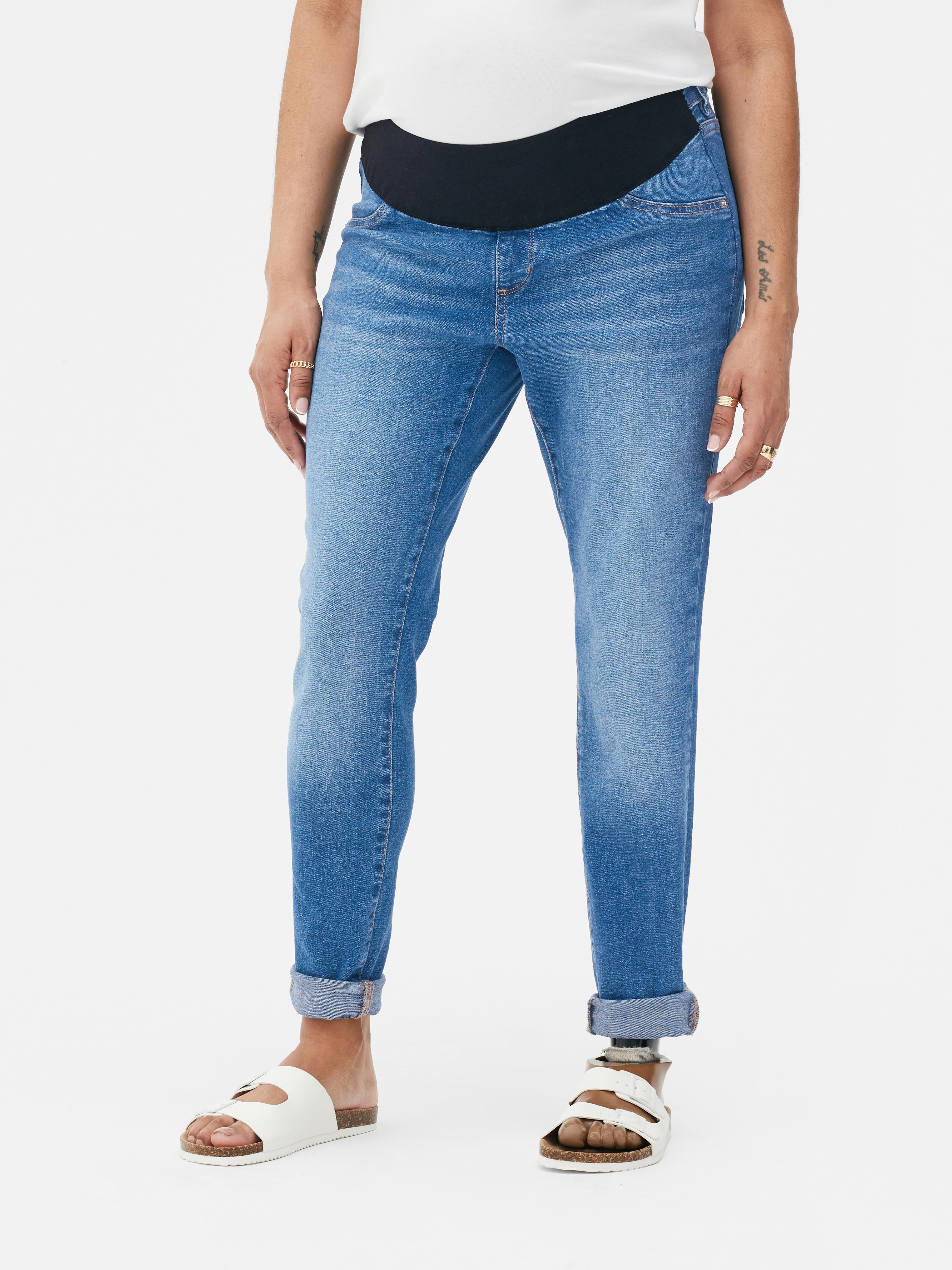 Womens Mid Blue Maternity Under the Bump Jeans | Primark