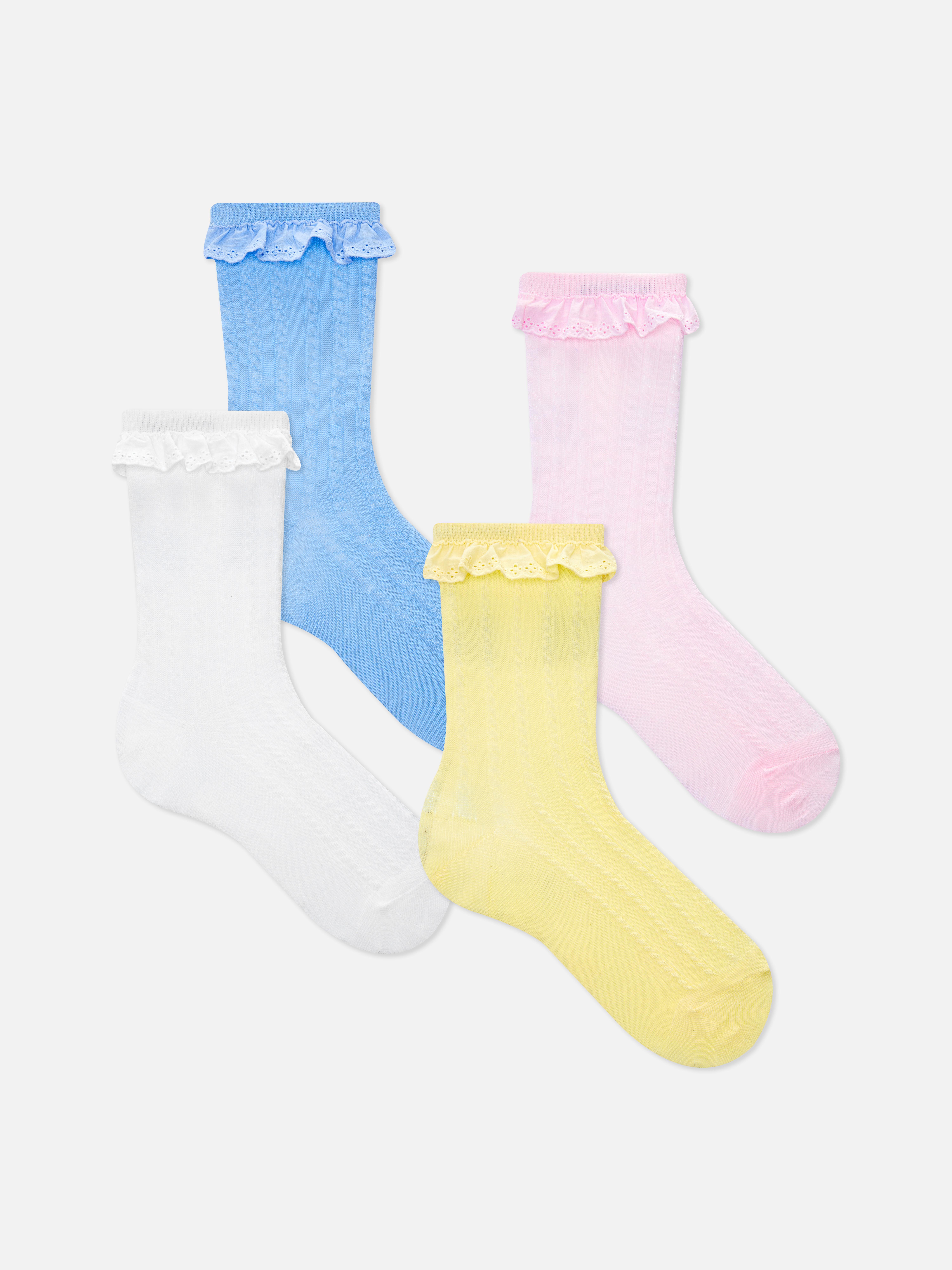 Pack 4 pares de calcetines altos con bordado Primark