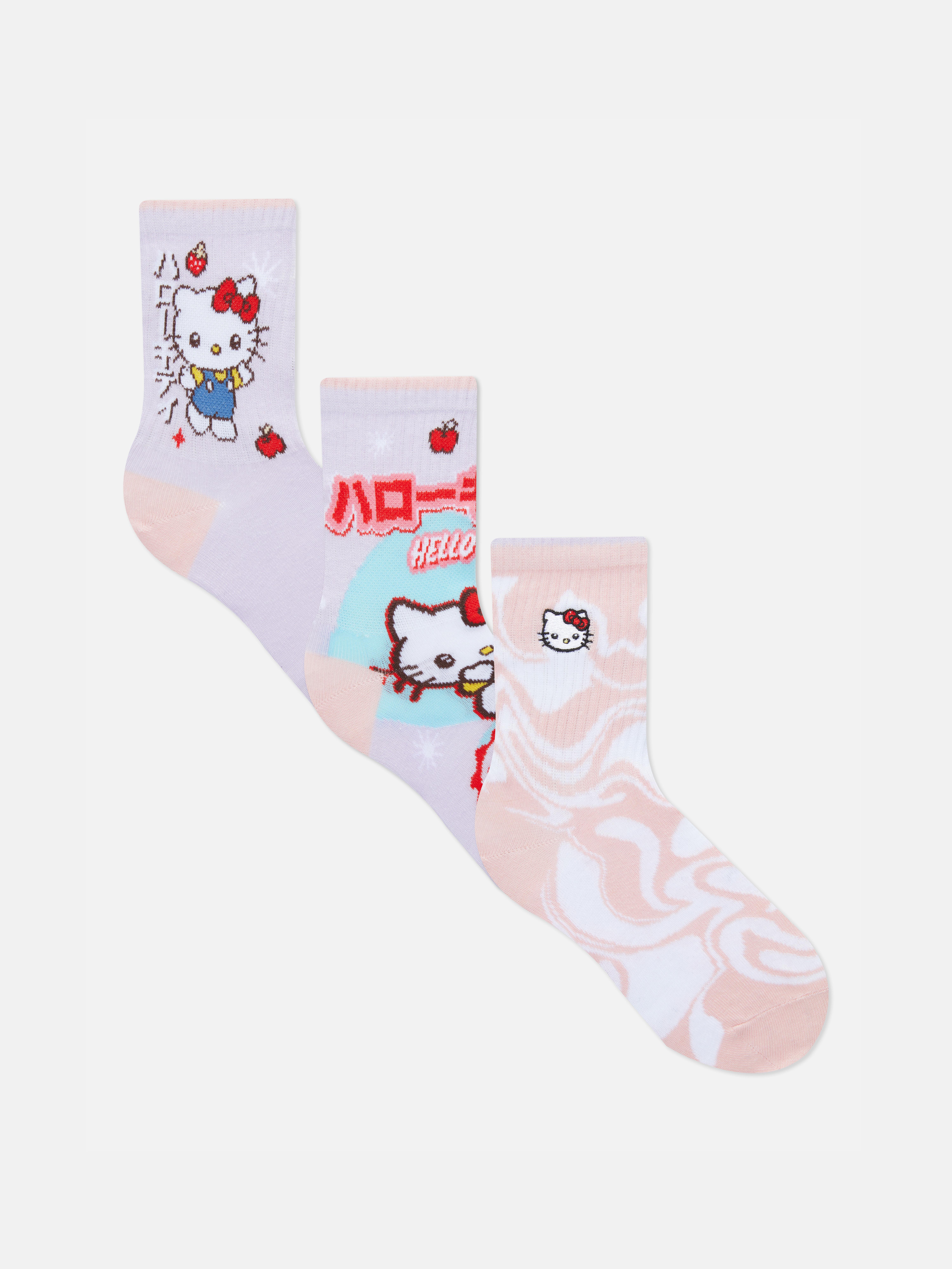 „Hello Kitty“ Socken, 3er-Pack