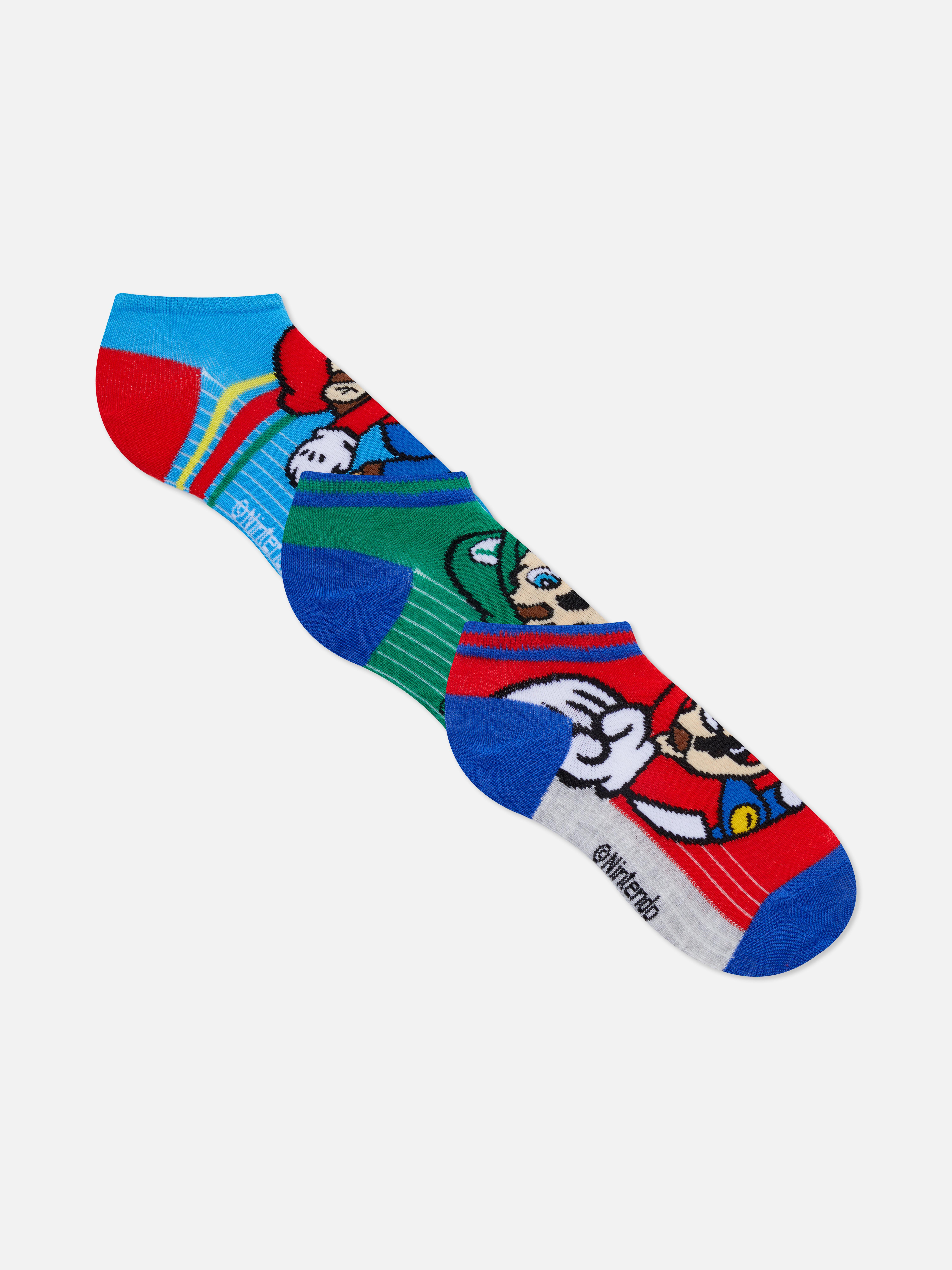 3pk Super Mario Trainer Liner Socks