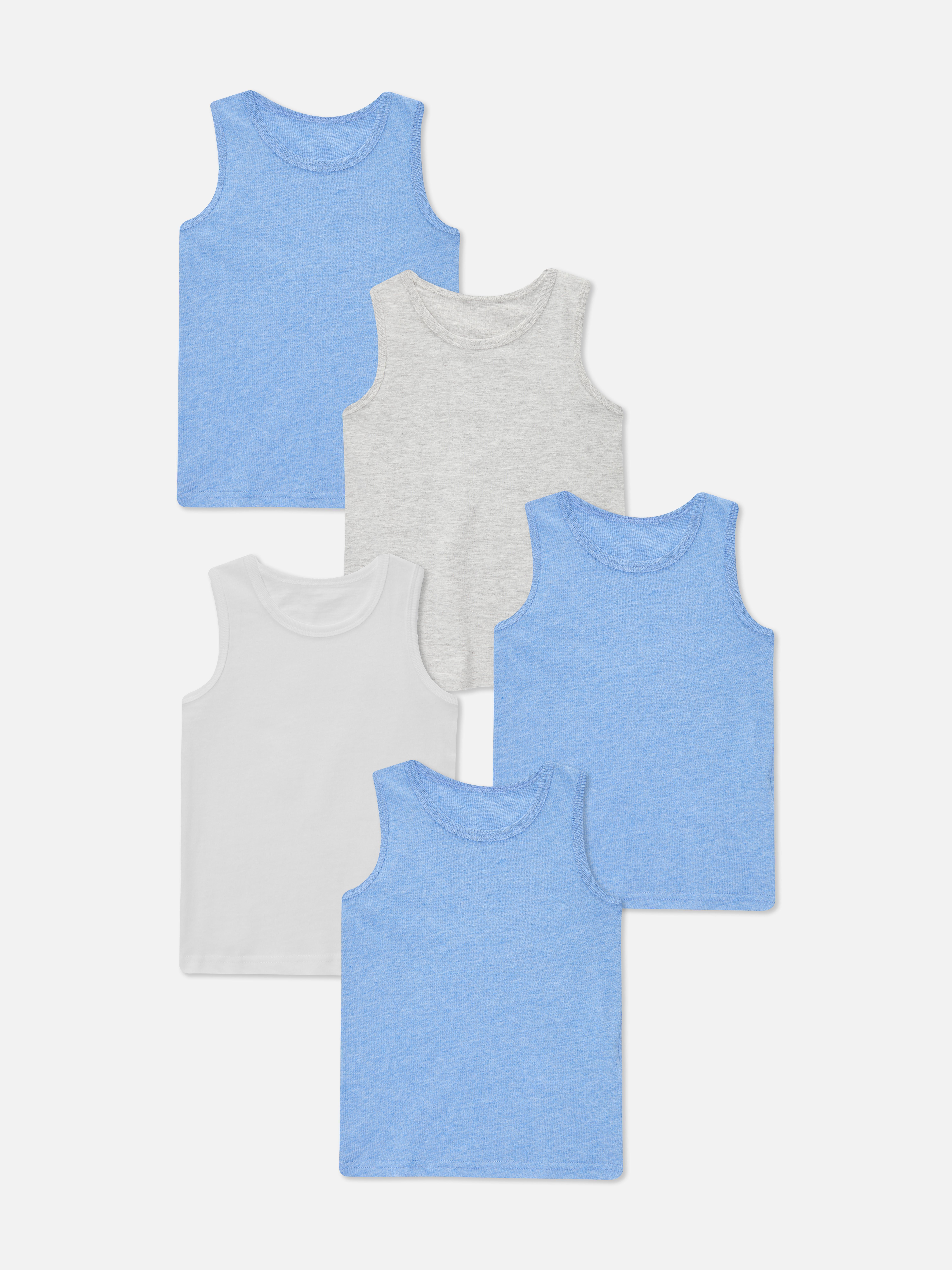 met de klok mee Toevoeging vooroordeel Gemengde basic hemdjes, set van 5 | Primark