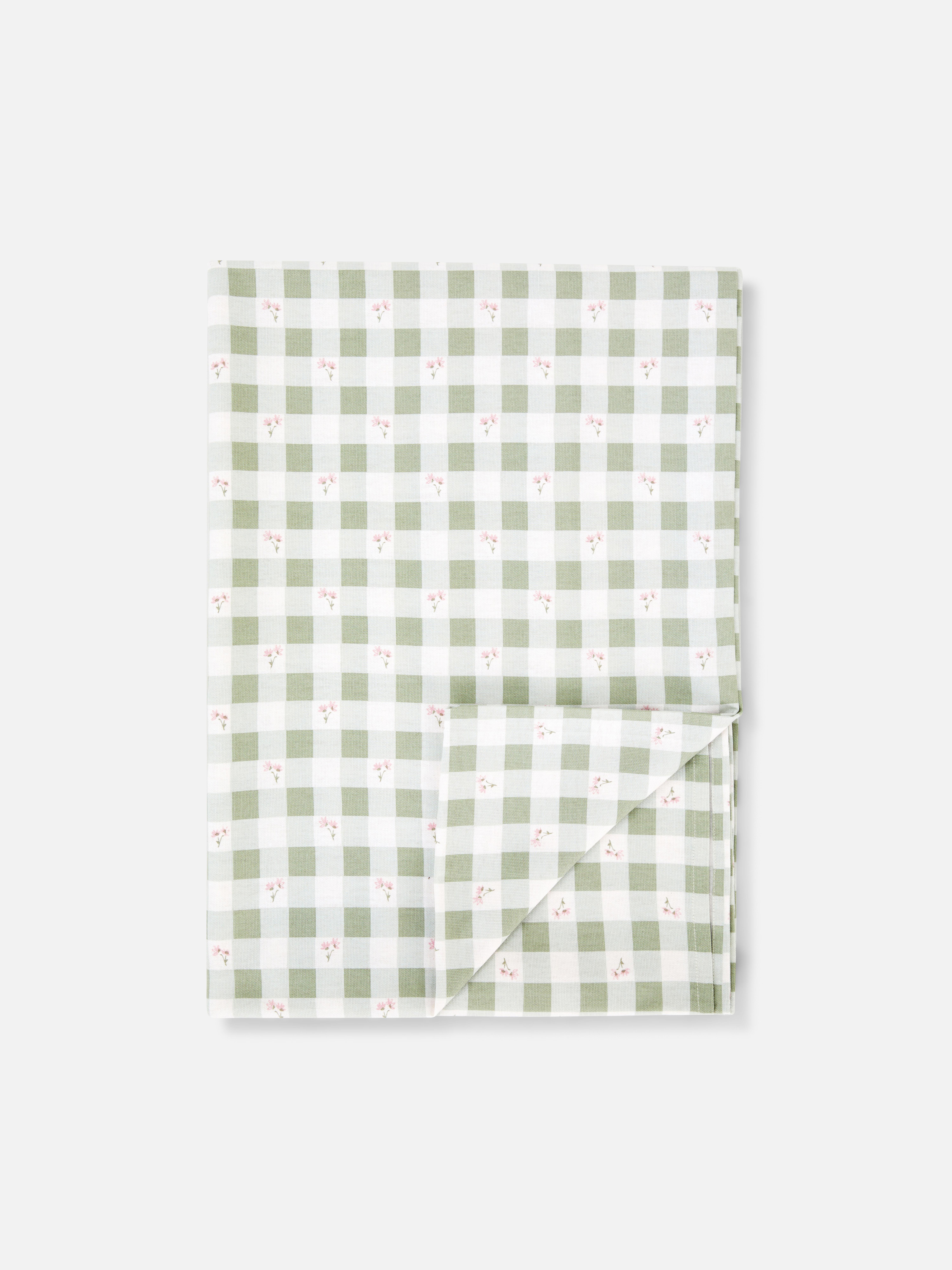Gingham Ditsy Floral Table Cloth