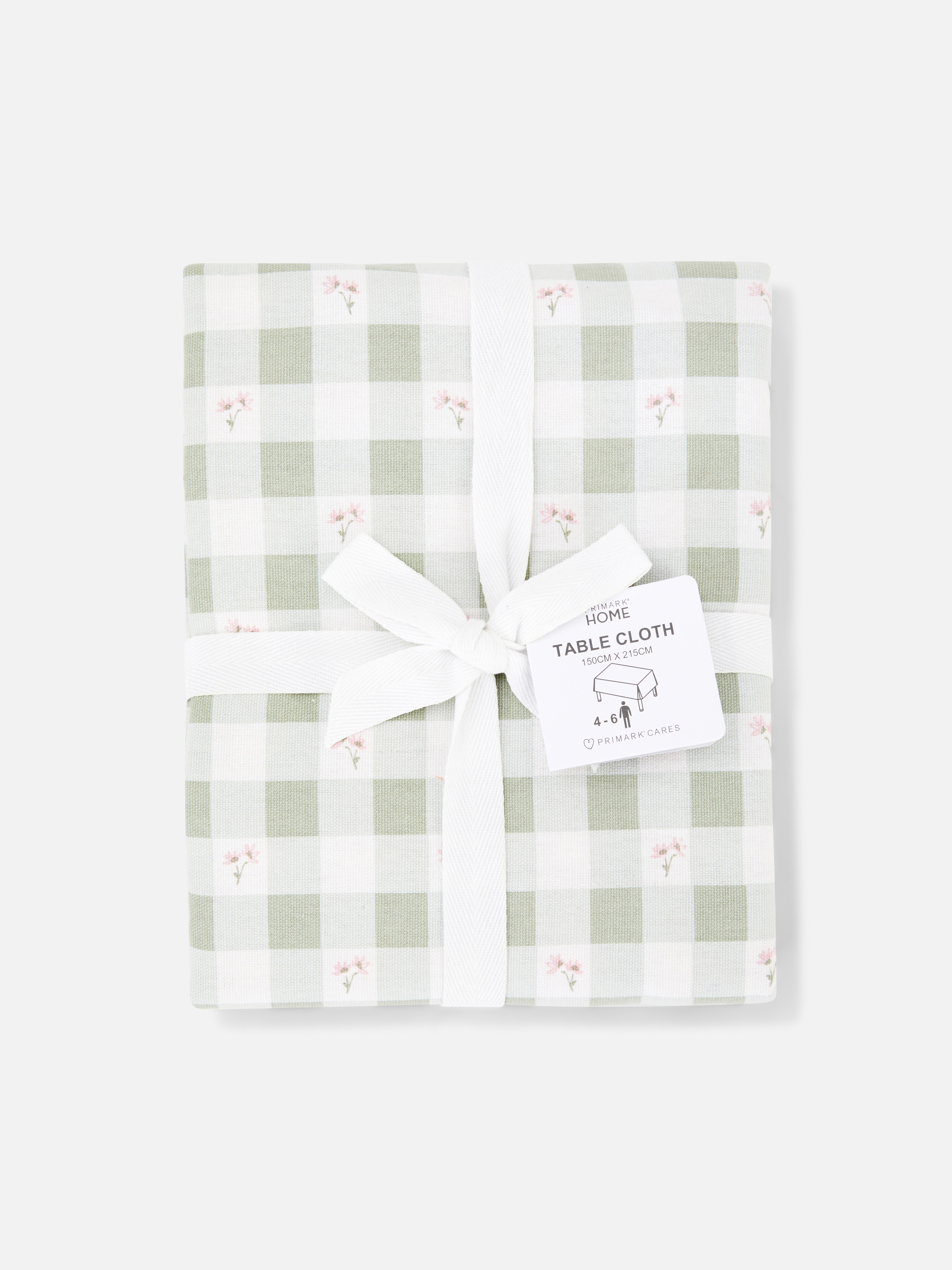 Gingham Ditsy Floral Table Cloth