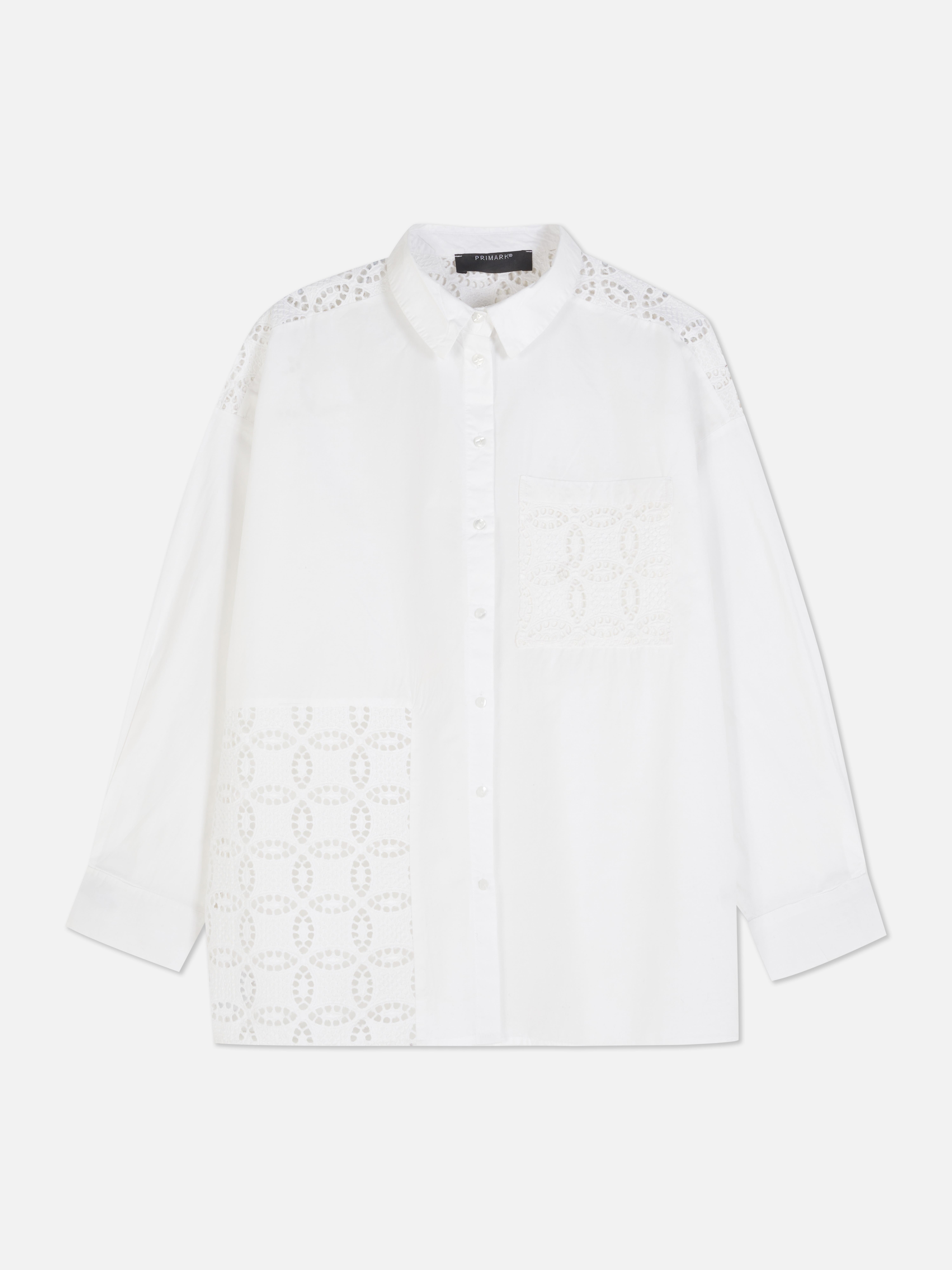 Broderie Anglaise Embroidered  Panel Shirt