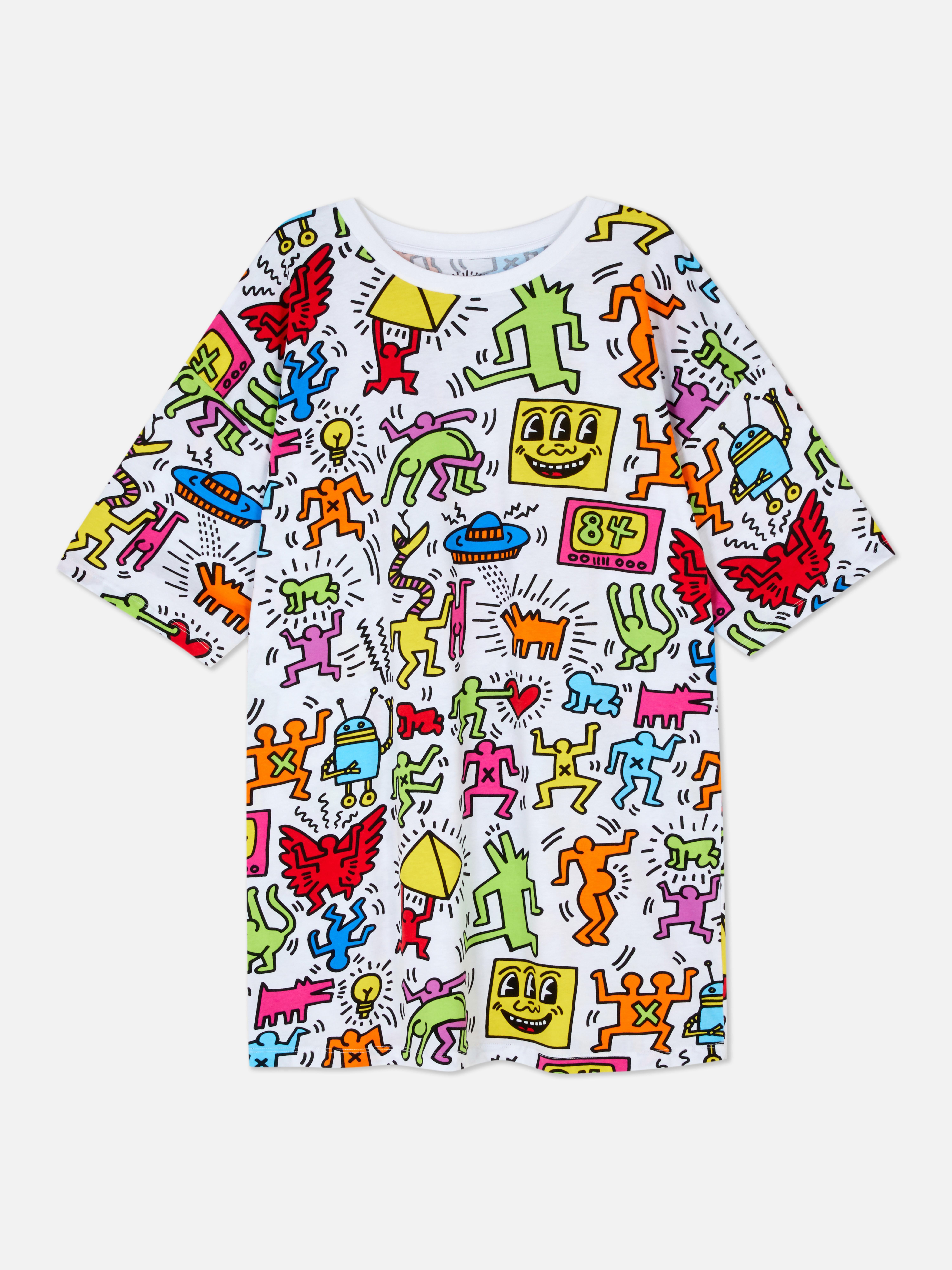 Schlaf-T-Shirt mit Keith Haring-Print