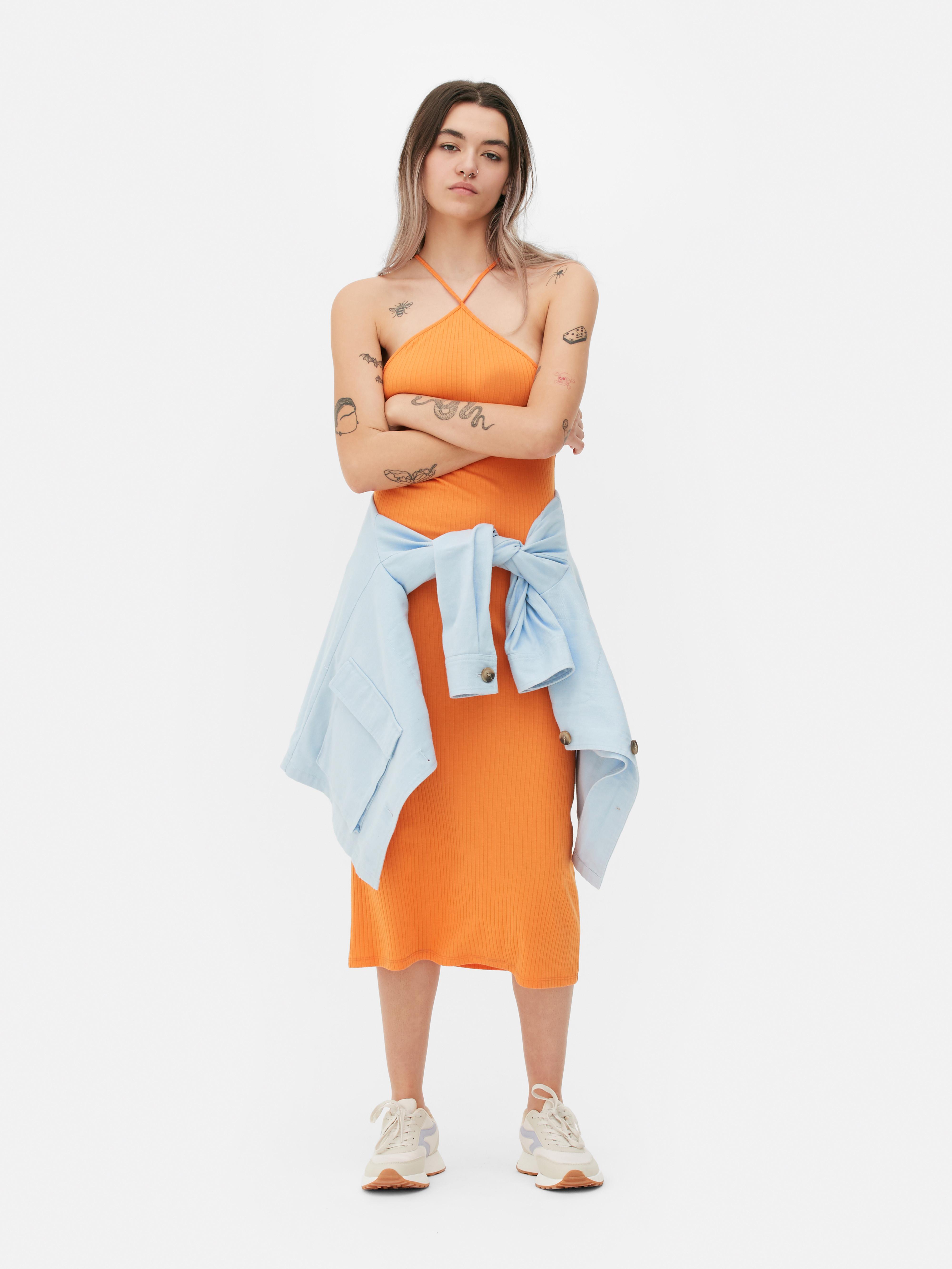 Robe mi-longue à dos-nu