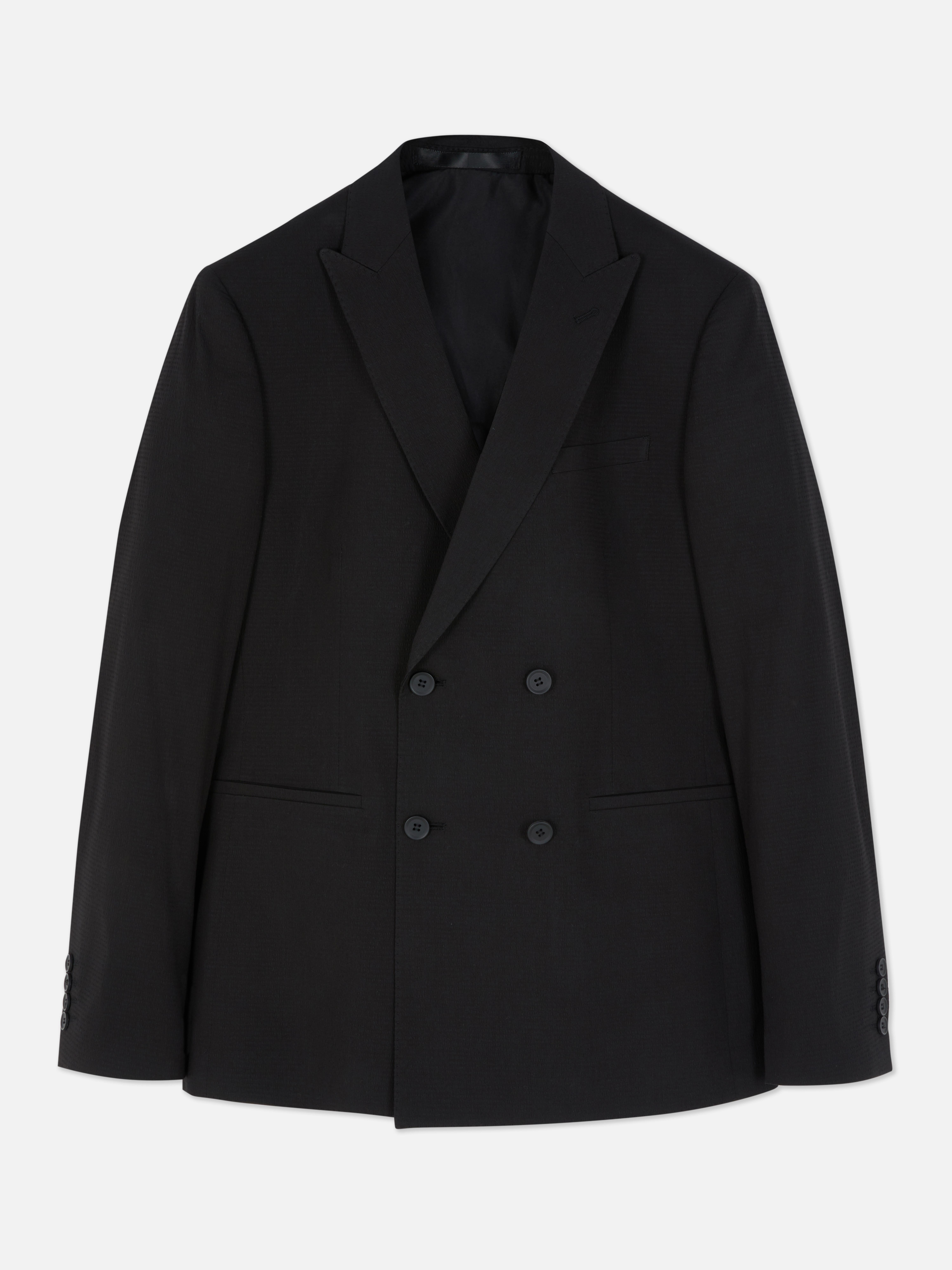 Kem Double-Breasted Seersucker Suit Jacket