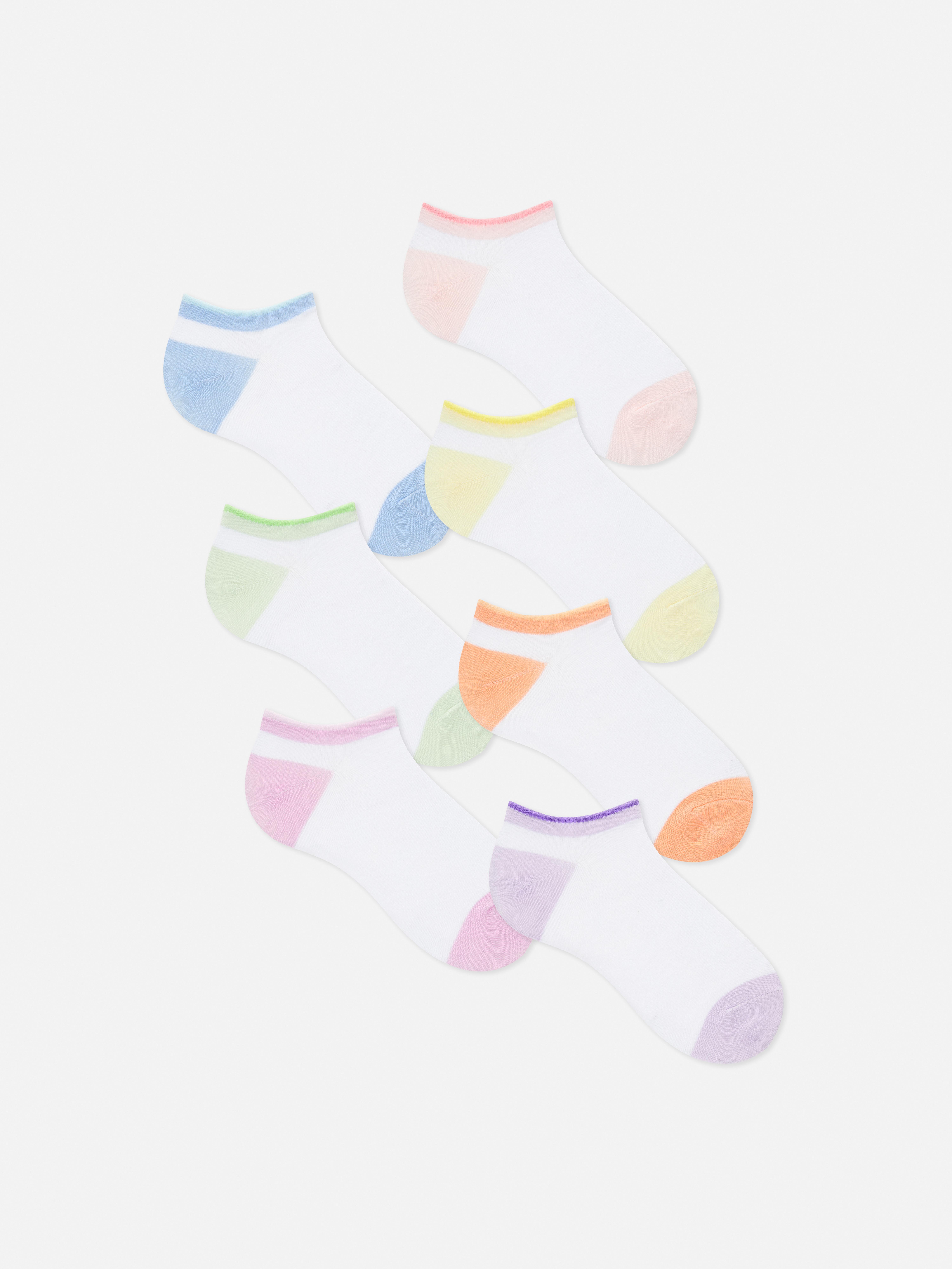 7pk Pattern Trim Ankle Socks