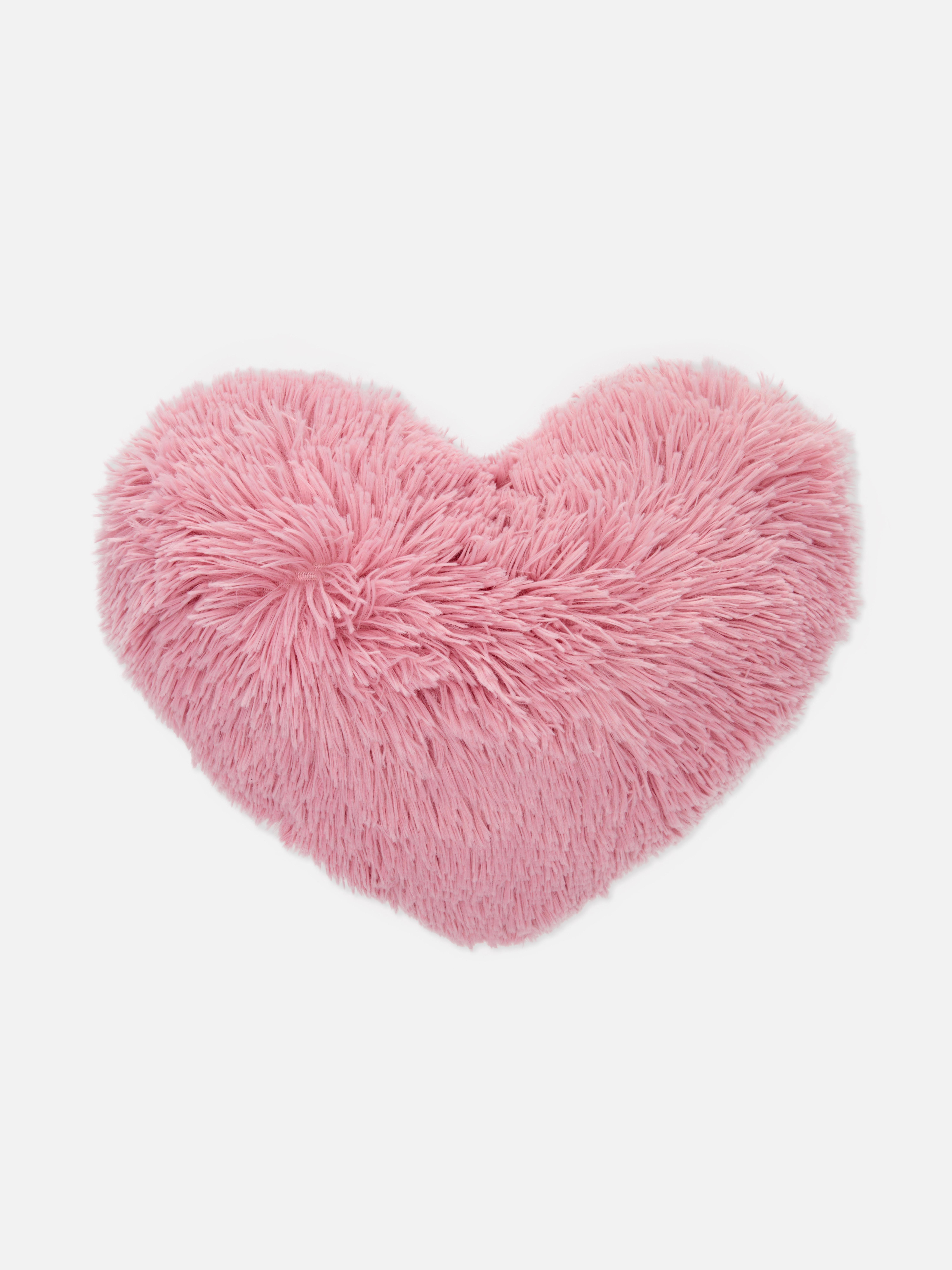 Faux Fur Heart Shaped Cushion