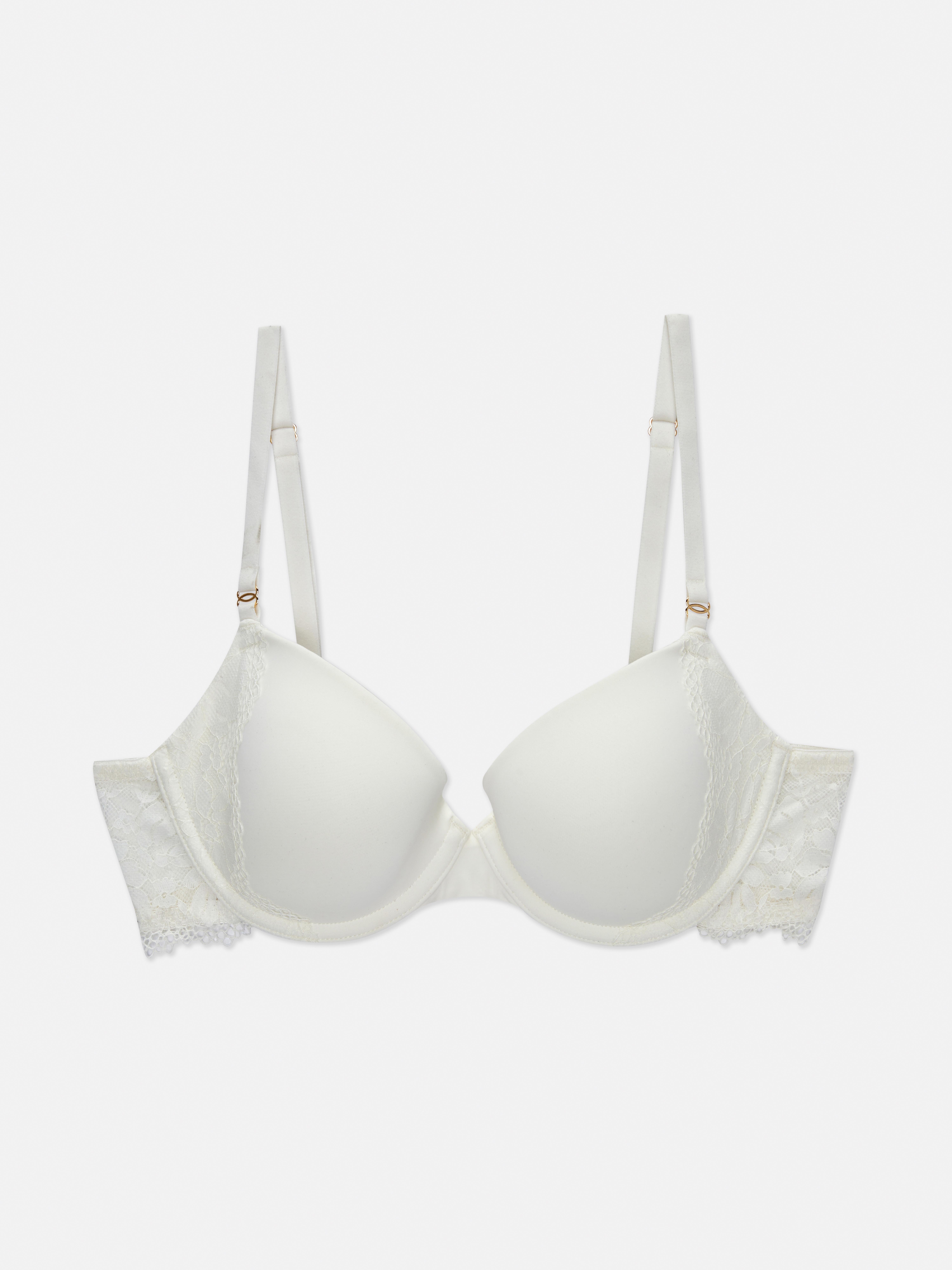 Womens Ivory Everyday Luxe Lace Trim T-Shirt Bra