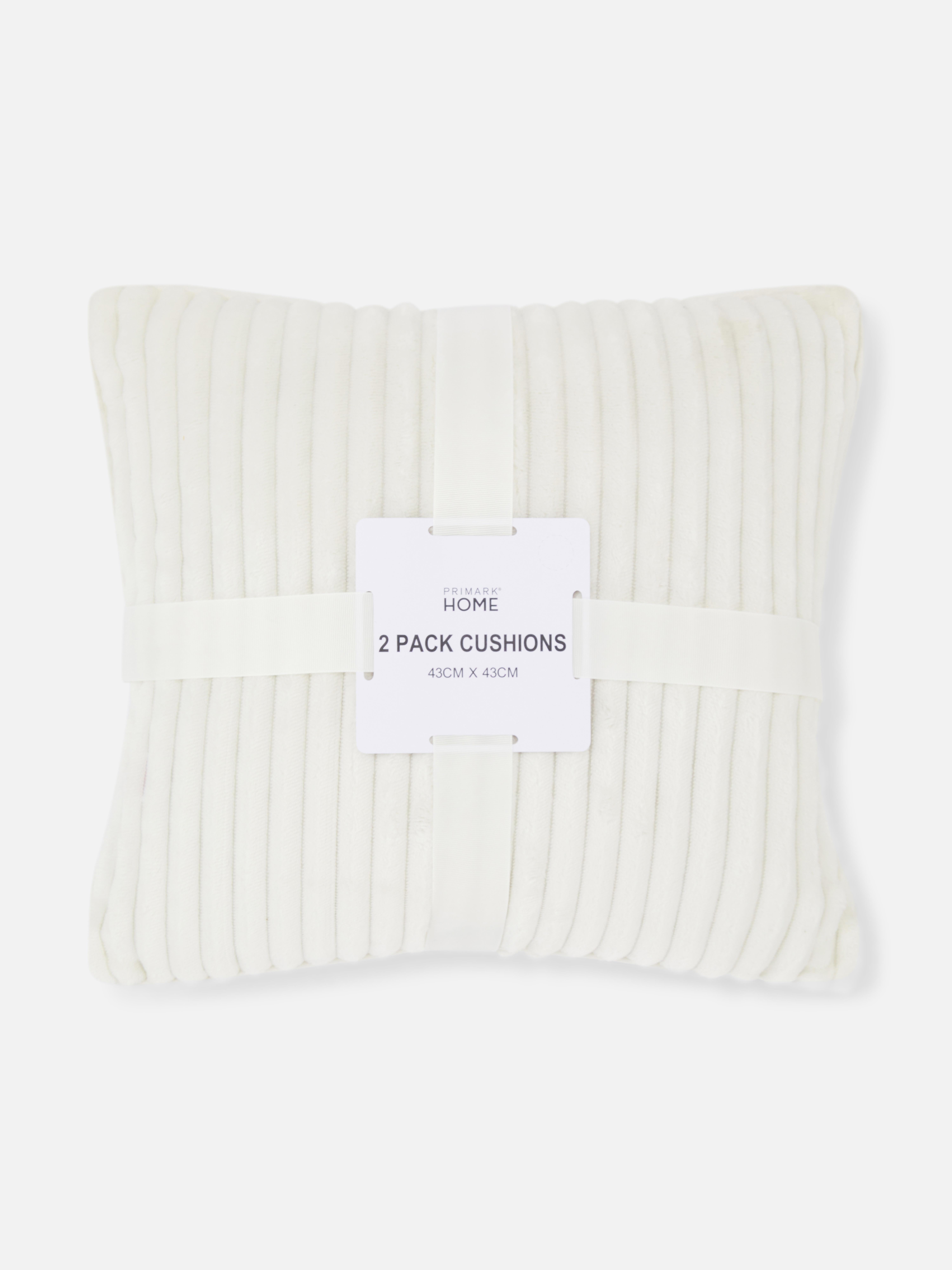 2pk Soft Ribbed Cushions