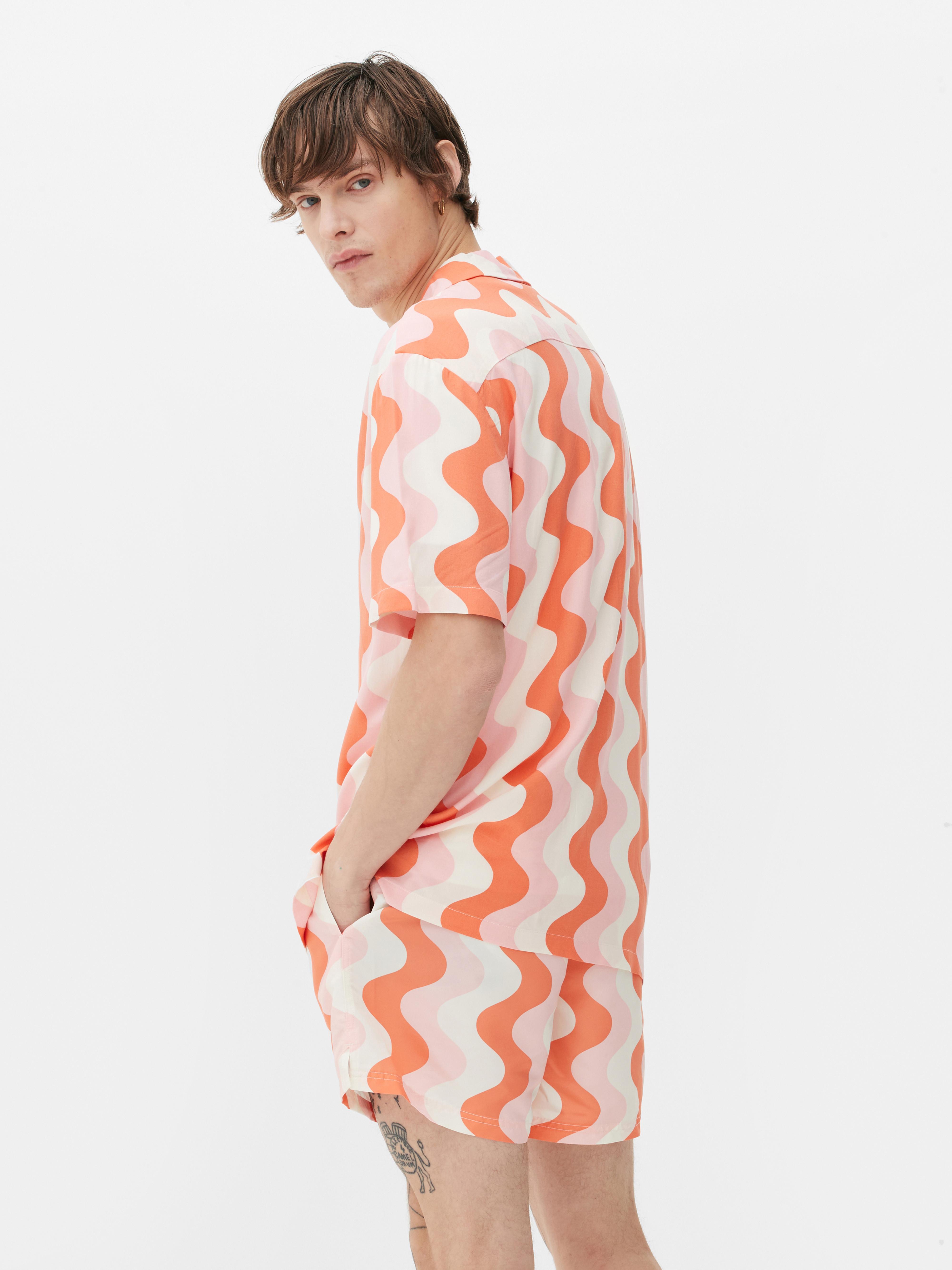 Wave Stripe Short Sleeve Shirt