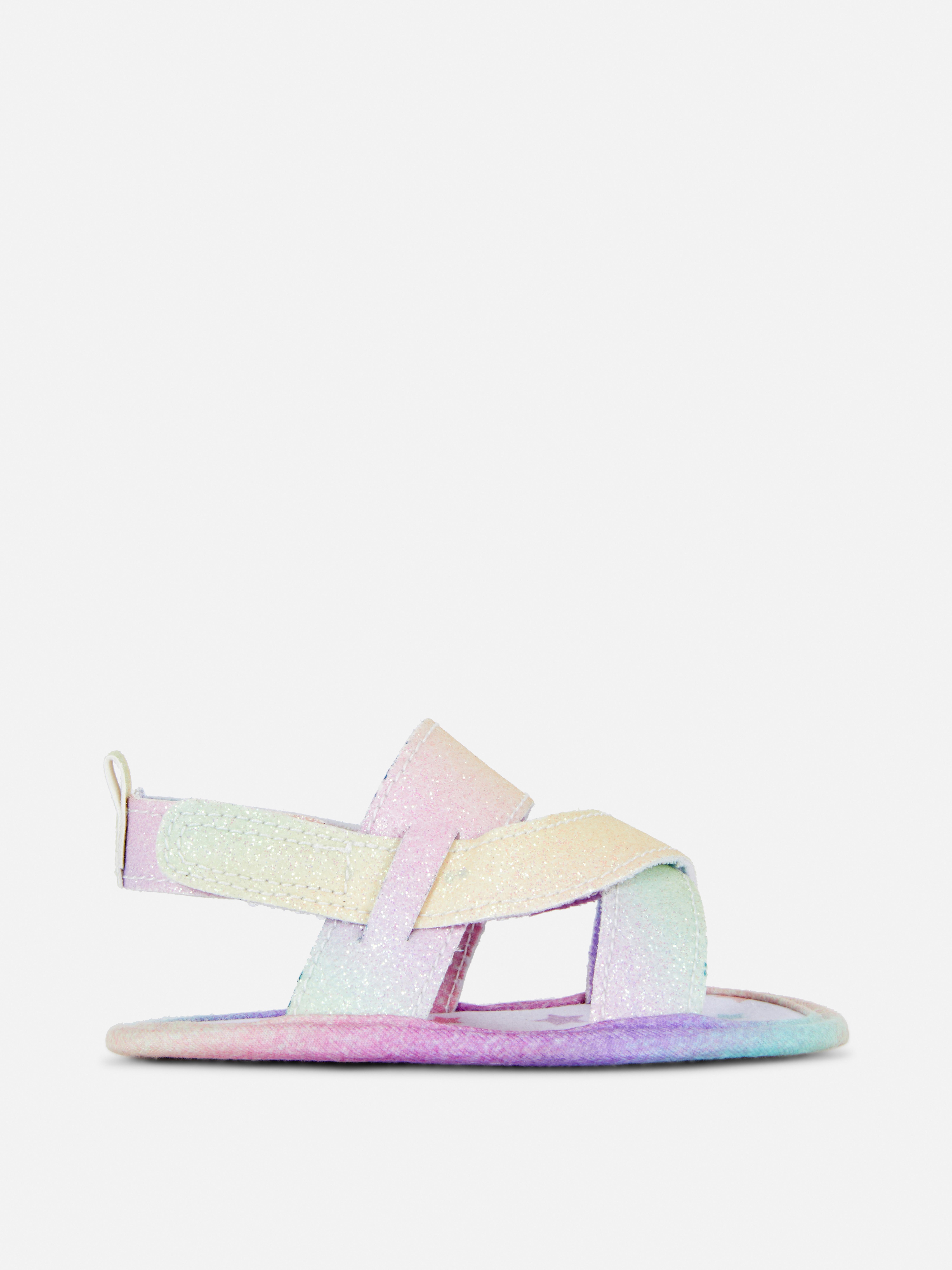 Regenbogen-Sandalen mit überkreuzten Riemchen
