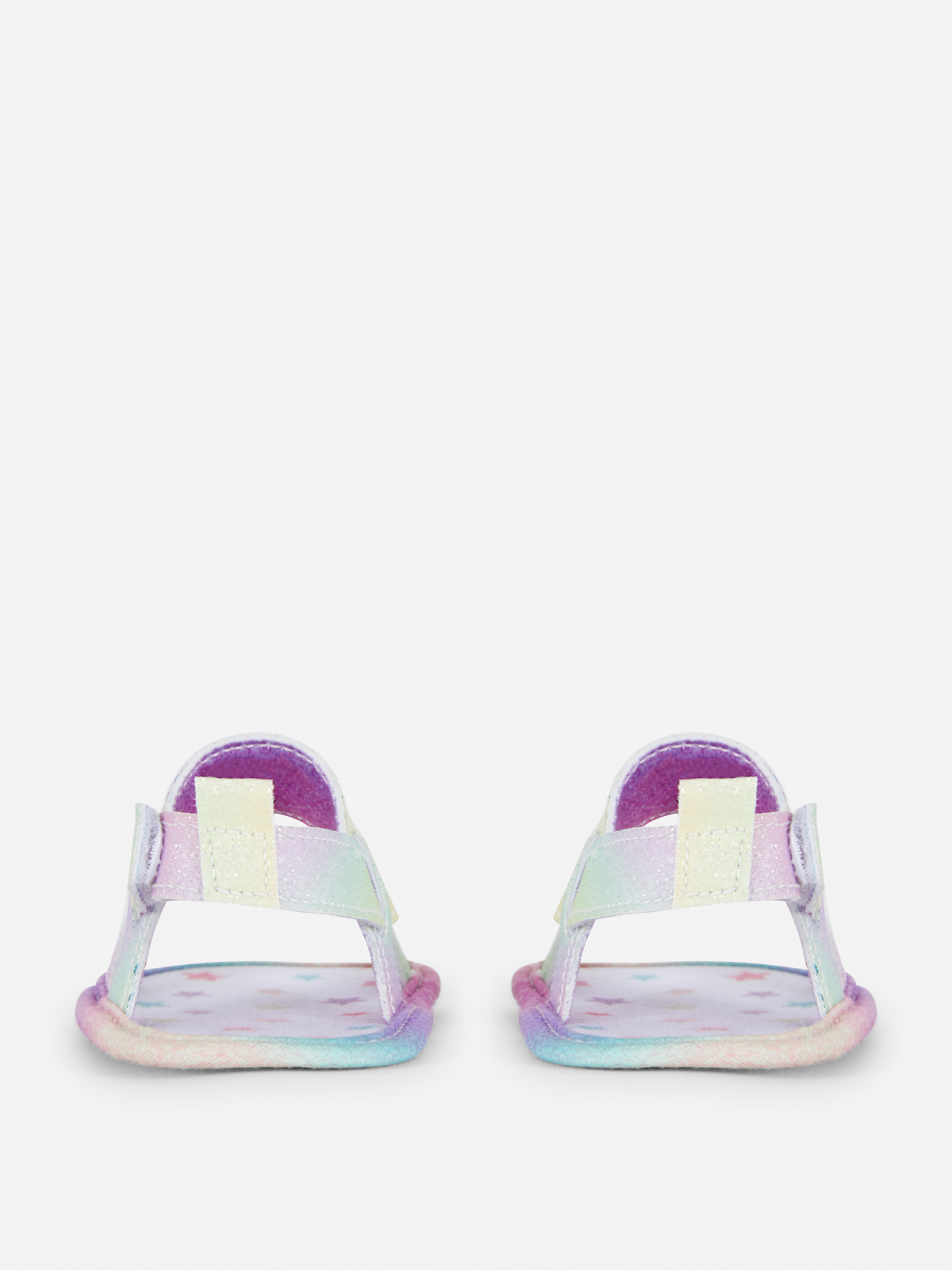 Regenbogen-Sandalen mit überkreuzten Riemchen