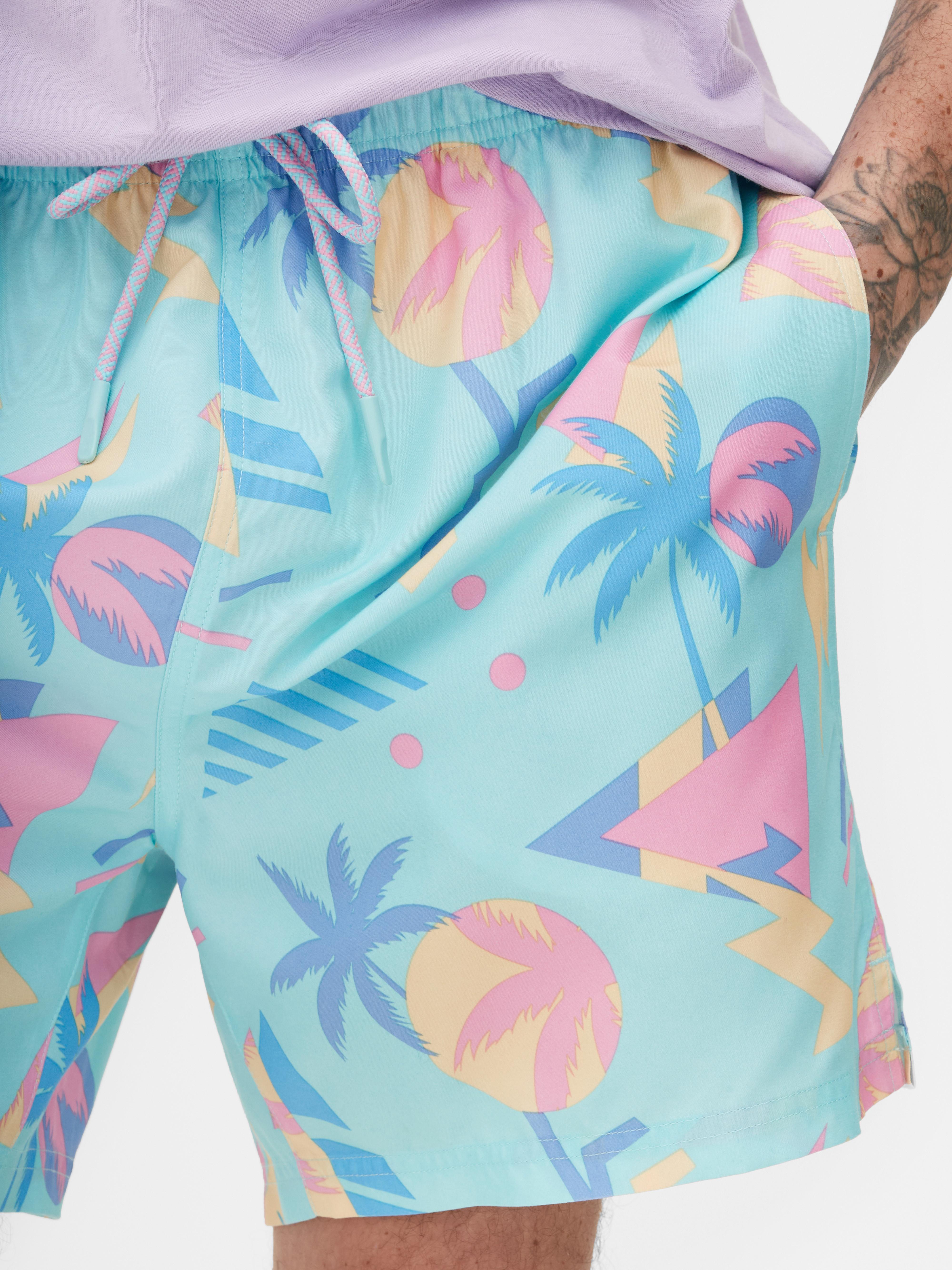 Tropical ‘90s Print Swim Shorts