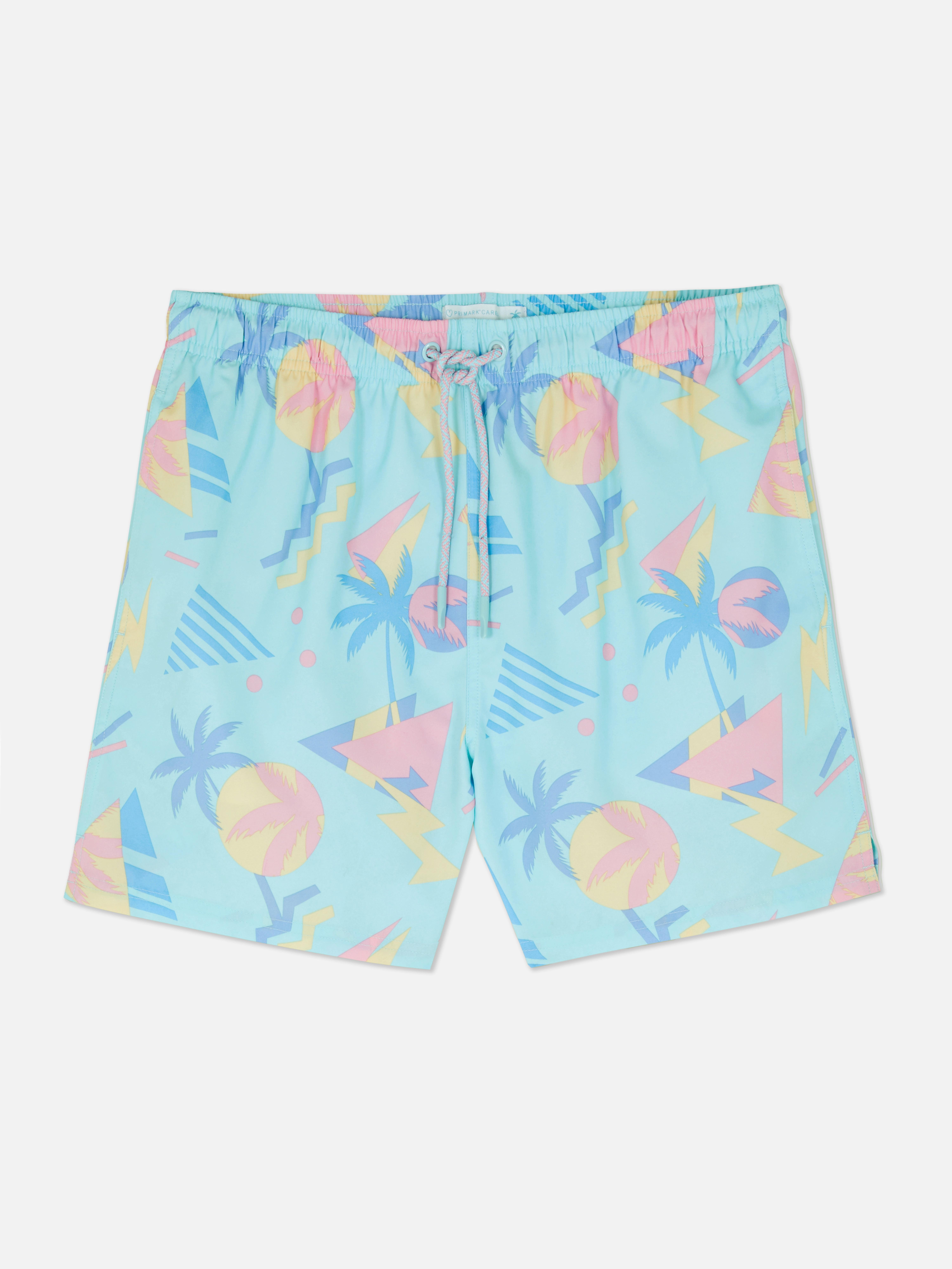 Tropical ‘90s Print Swim Shorts