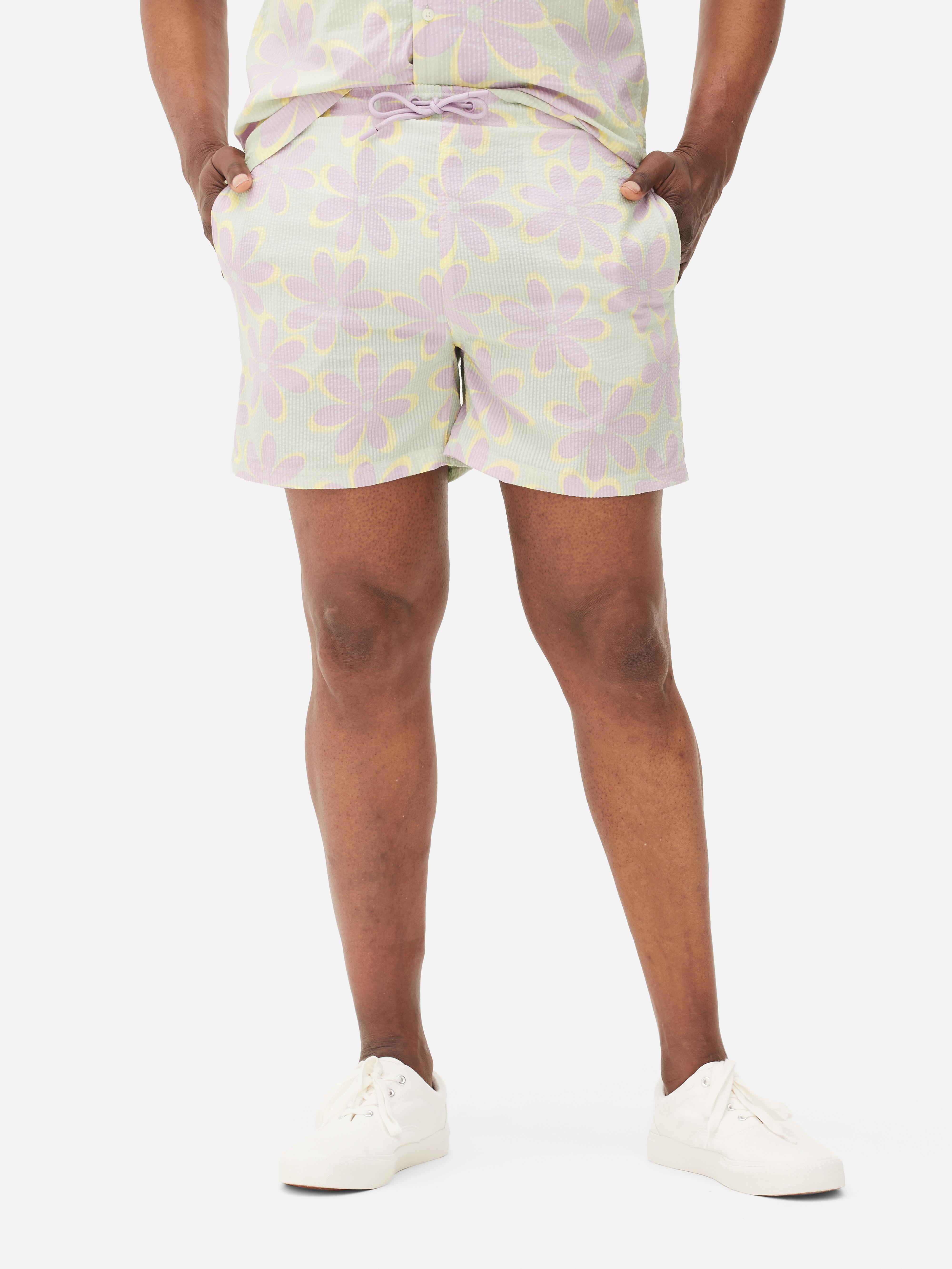 Co-ord Floral Print Seersucker Shorts