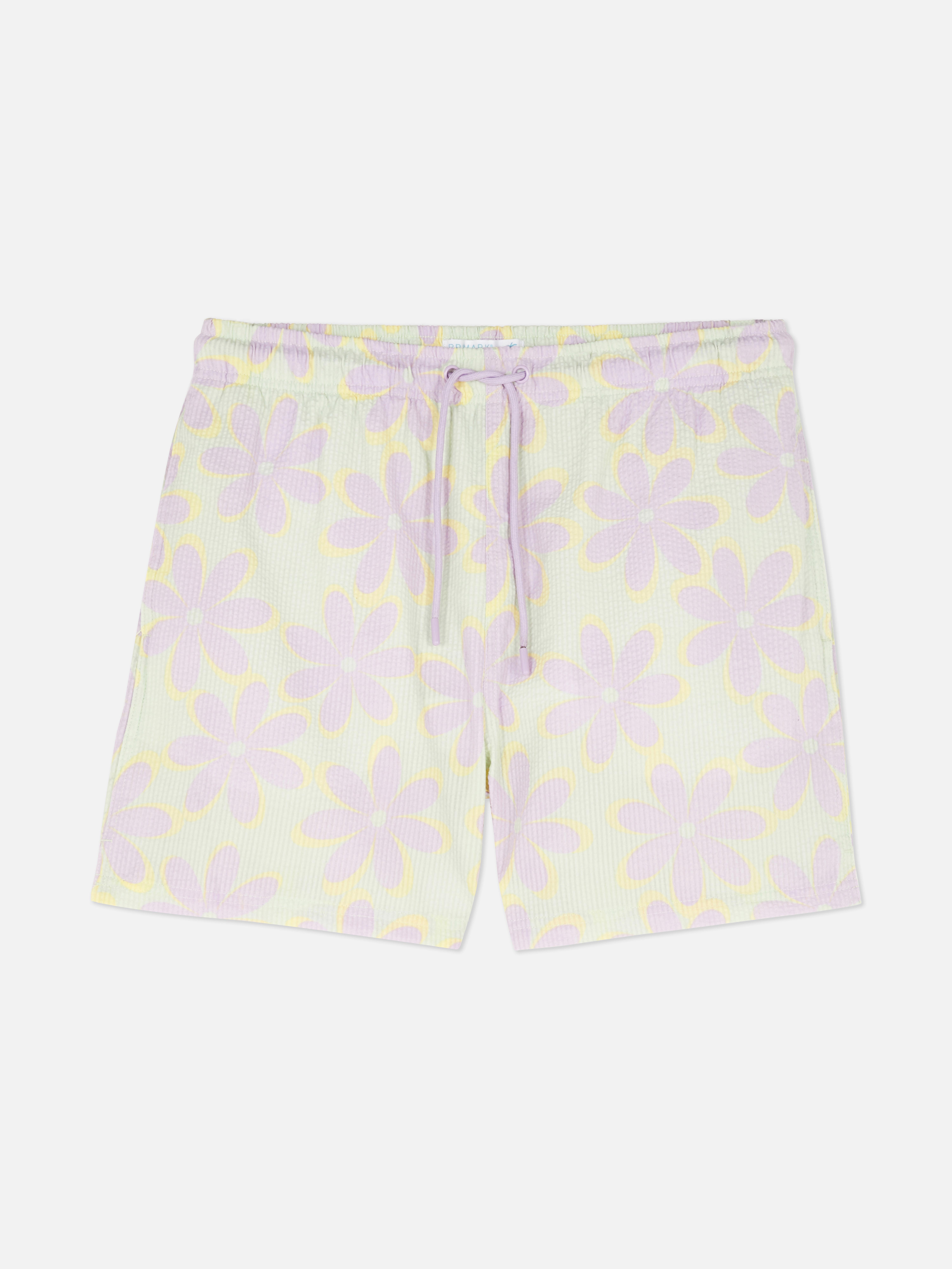 Co-ord Floral Print Seersucker Shorts