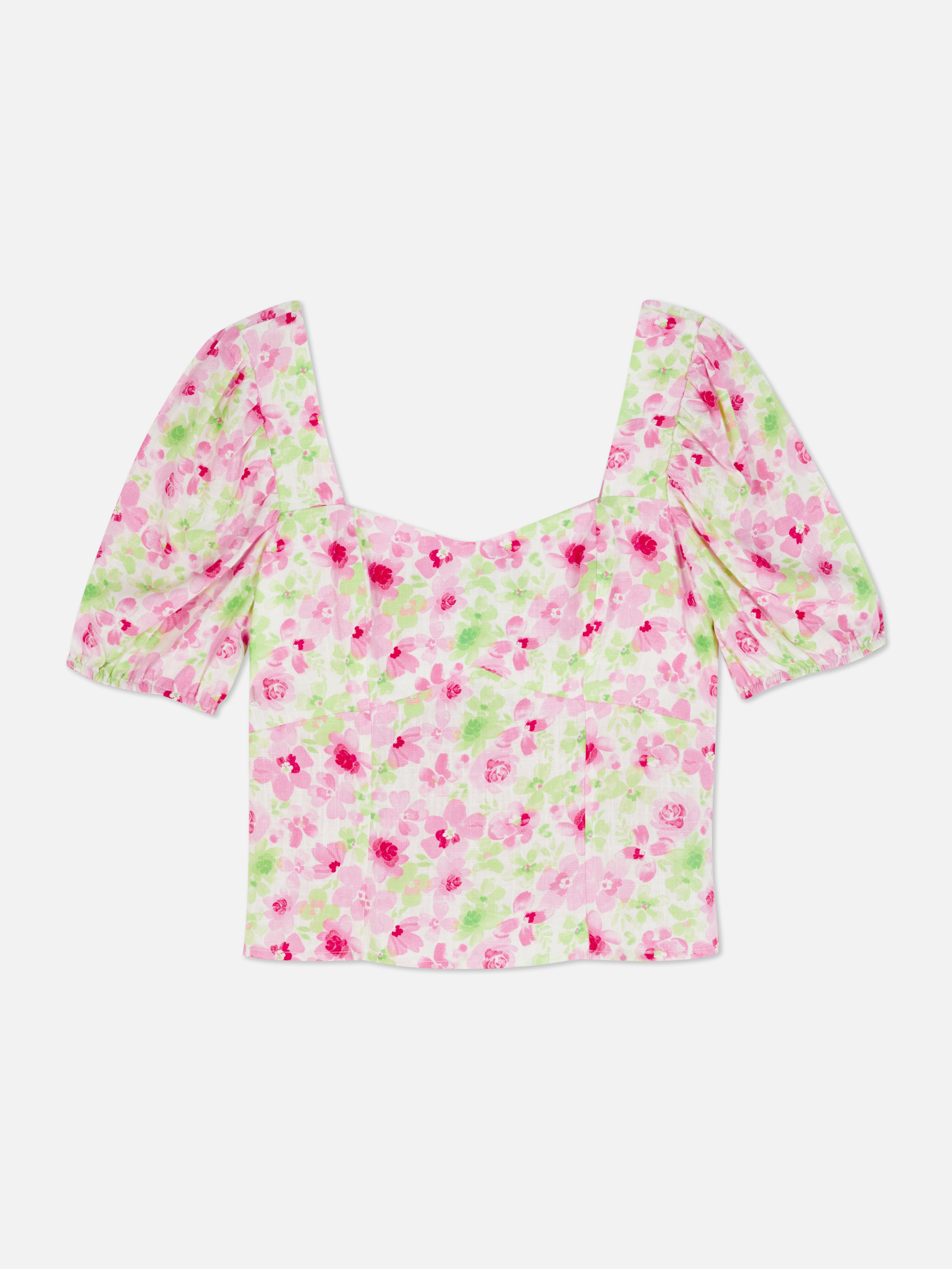 Co-ord Floral Puff Sleeve Blouse