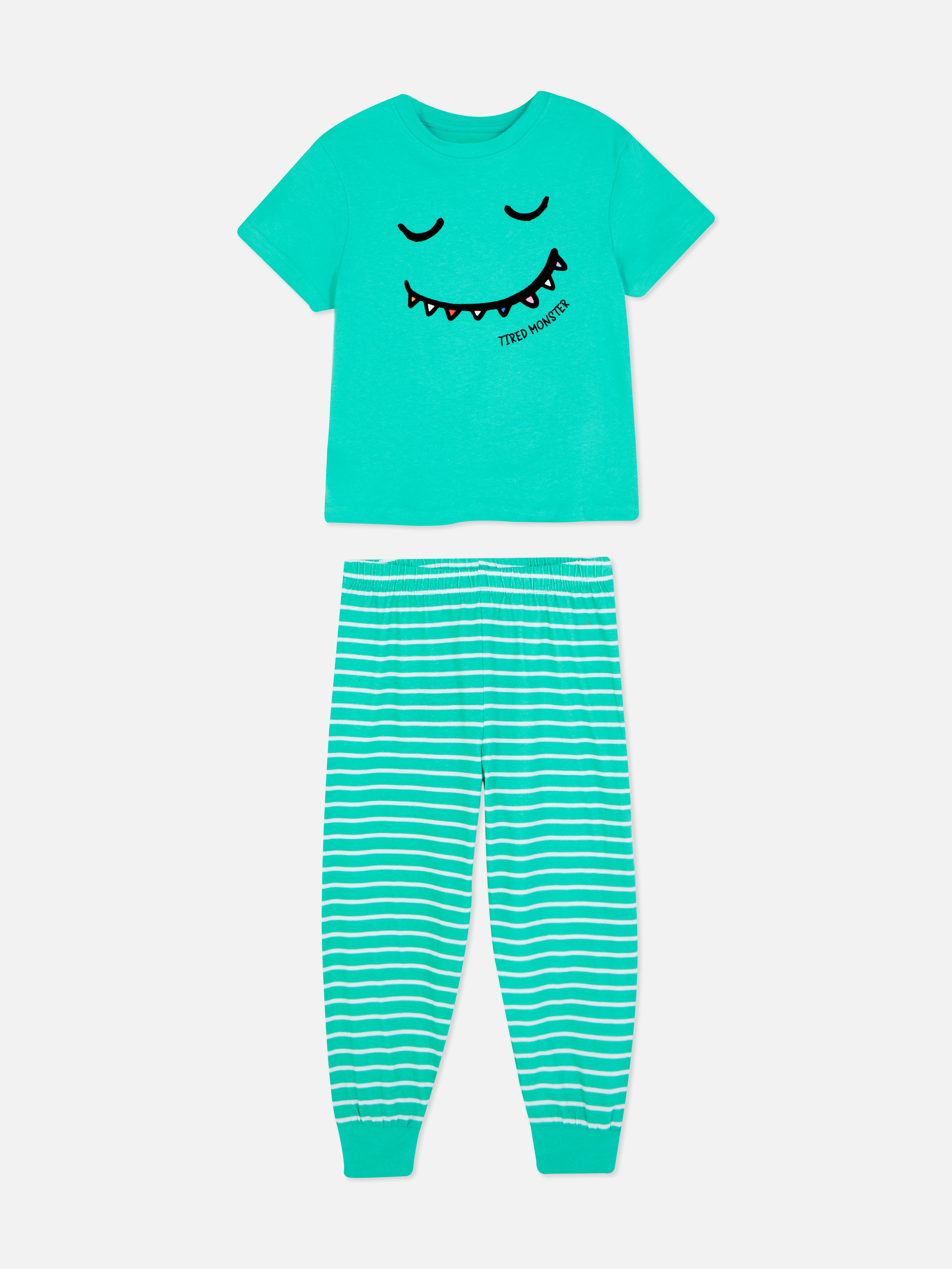 Monster Print Short Sleeve Pyjama Set