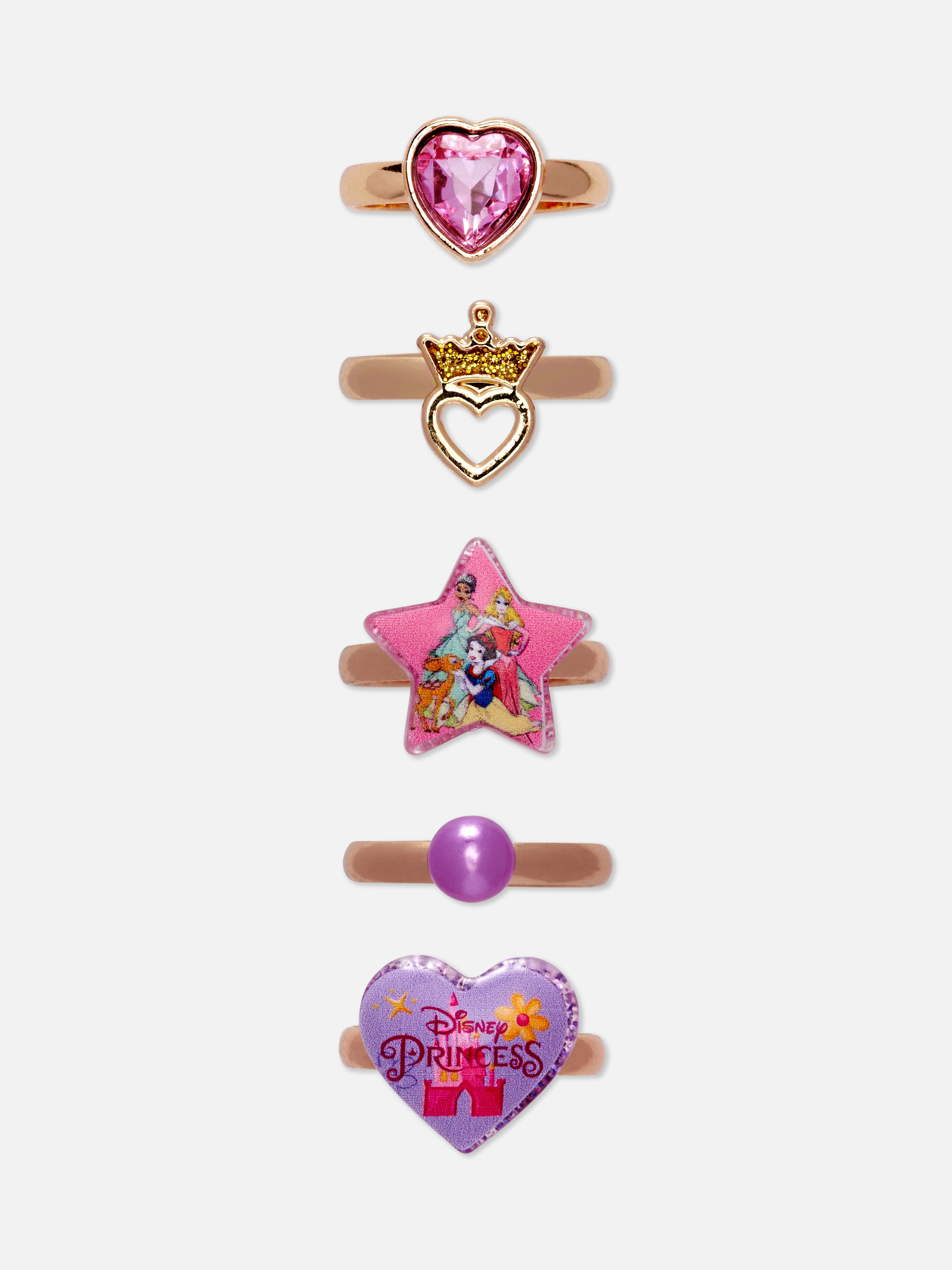5pk Disney's Princesses Charm Rings