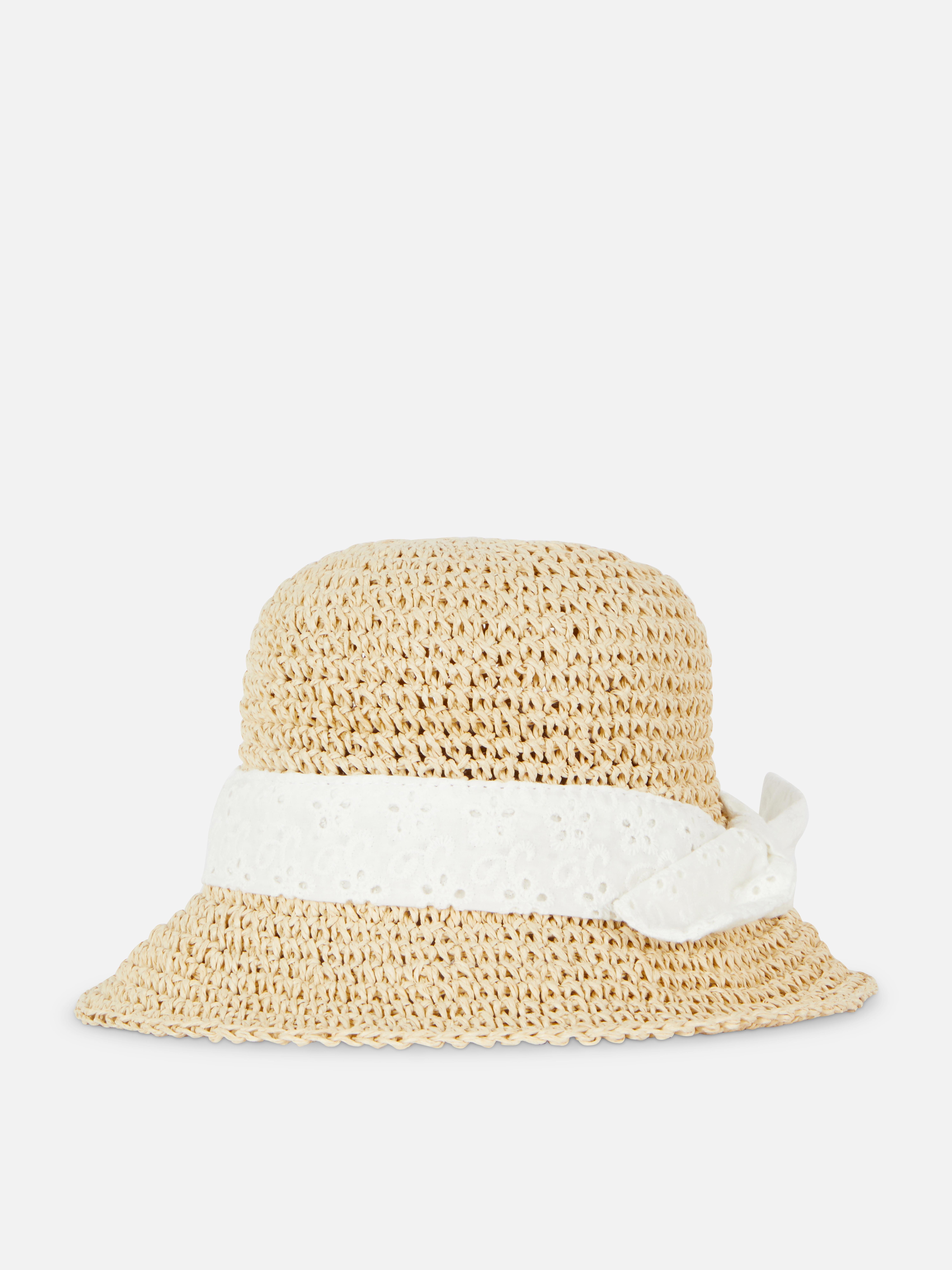 Broderie Anglaise Straw Hat