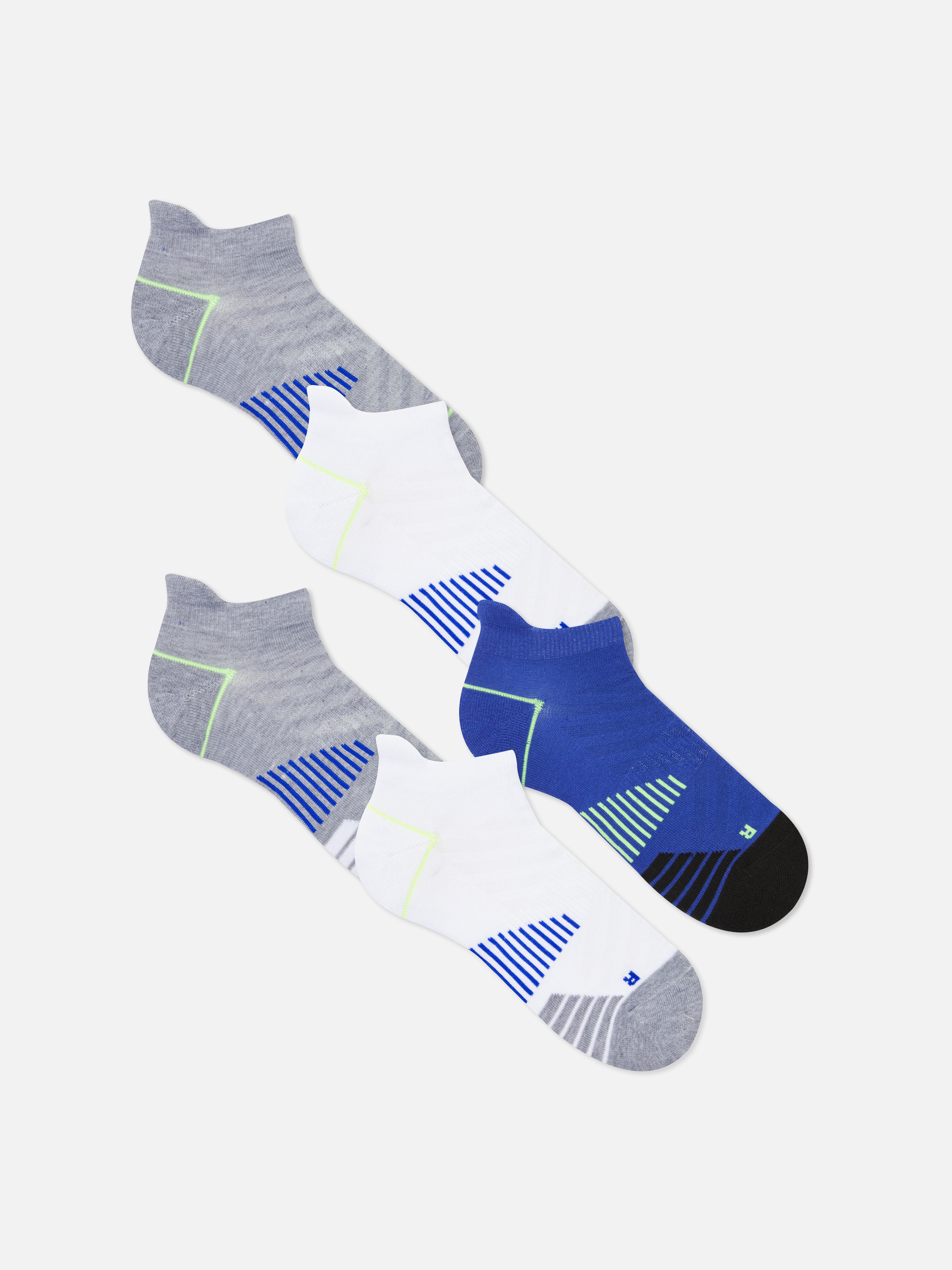 Performance-sokken met strepen, 5 paar Wit