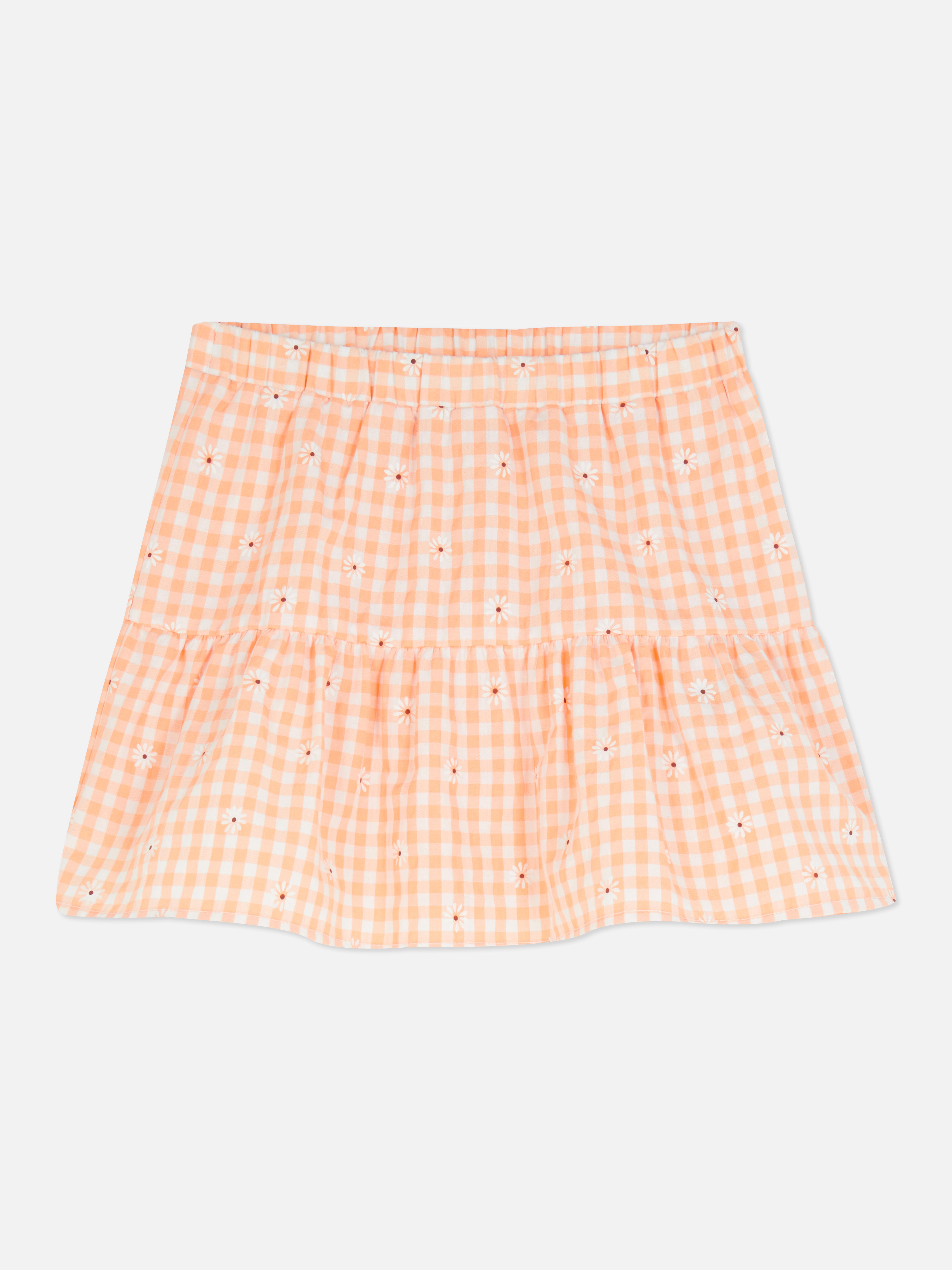 Gingham Tiered Skirt