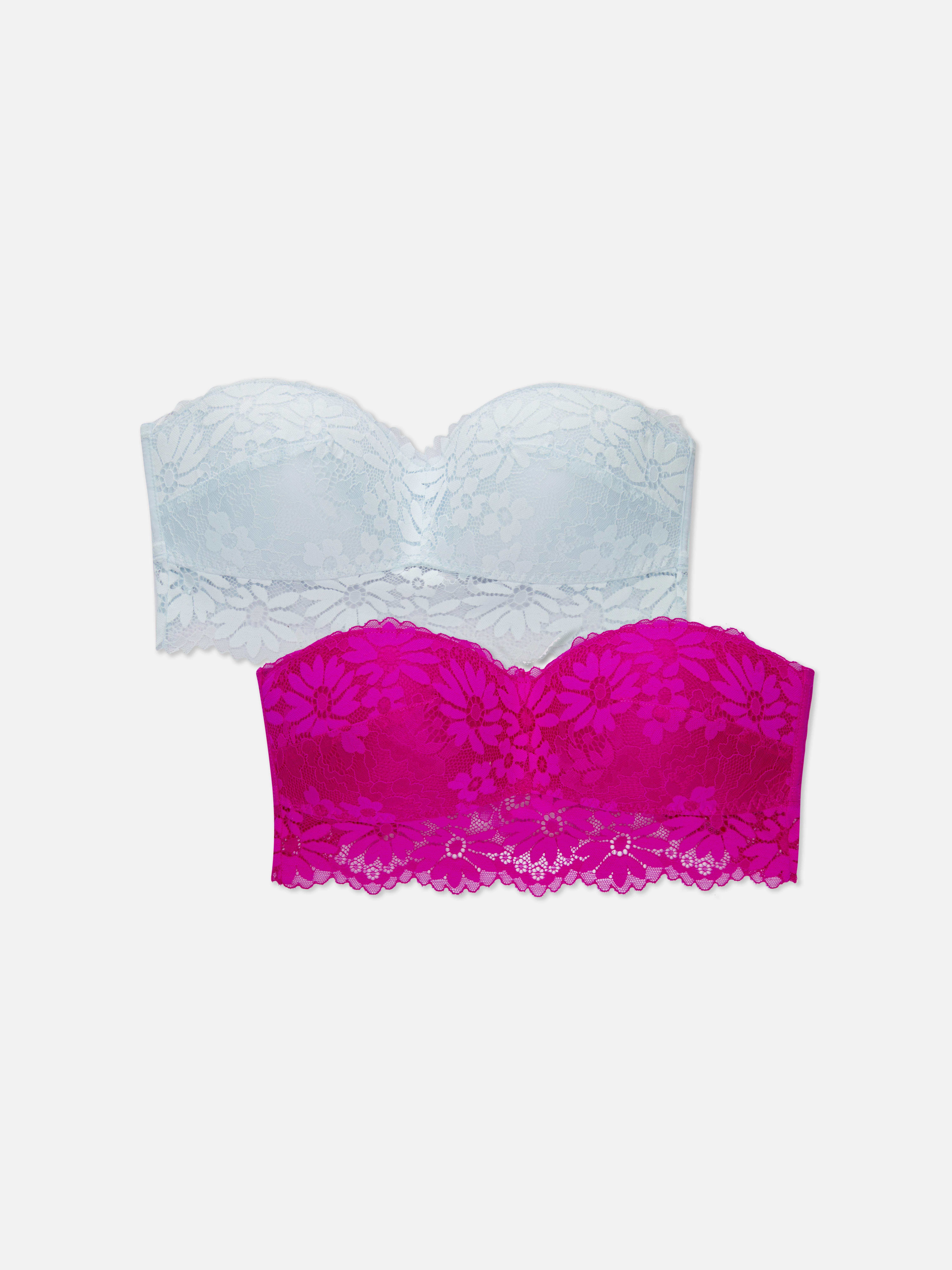 Buy Pink/Cream Broderie Lace Bandeau Bras 2 Pack from Next Germany