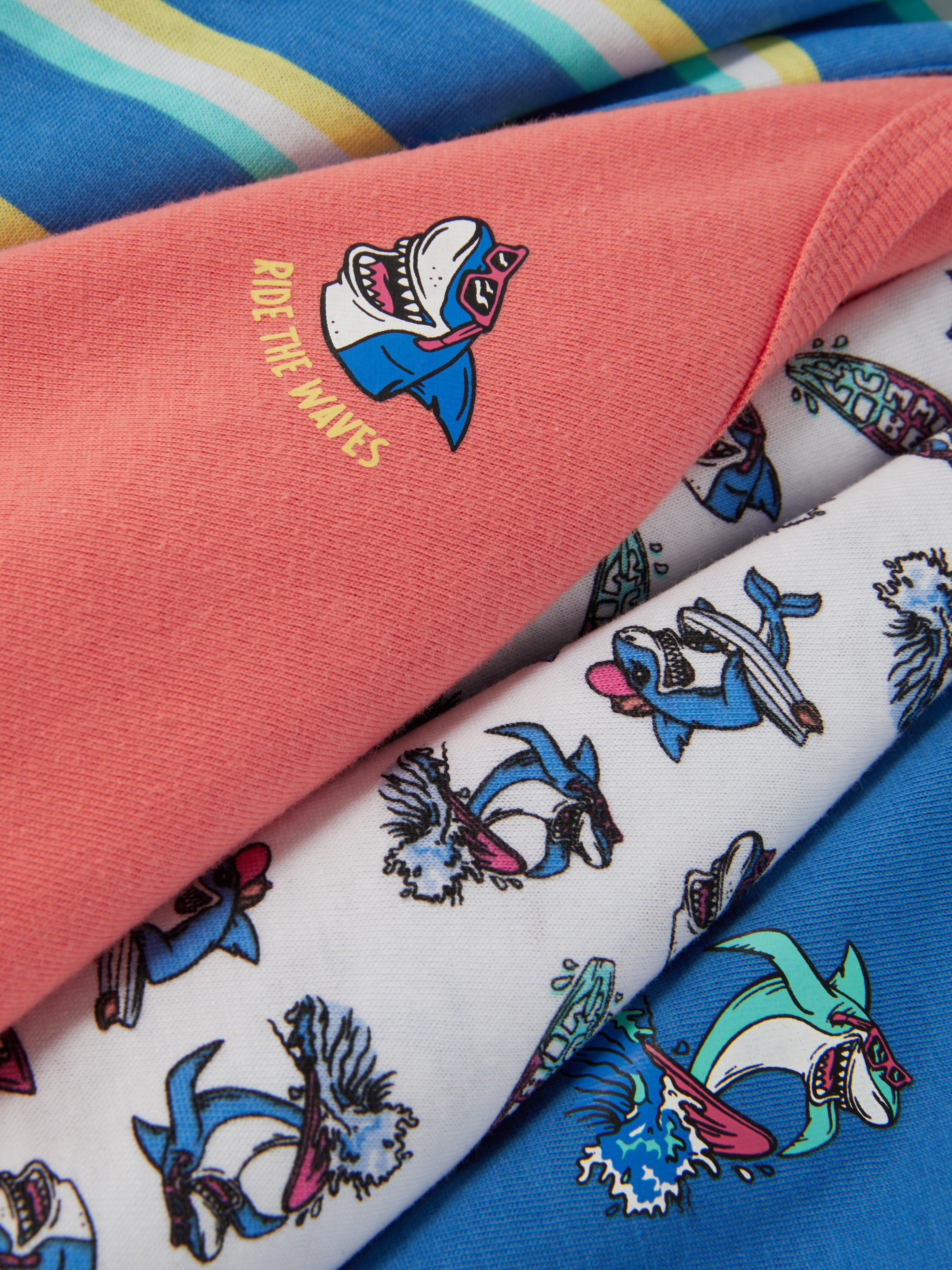 4pk Shark Print Vests