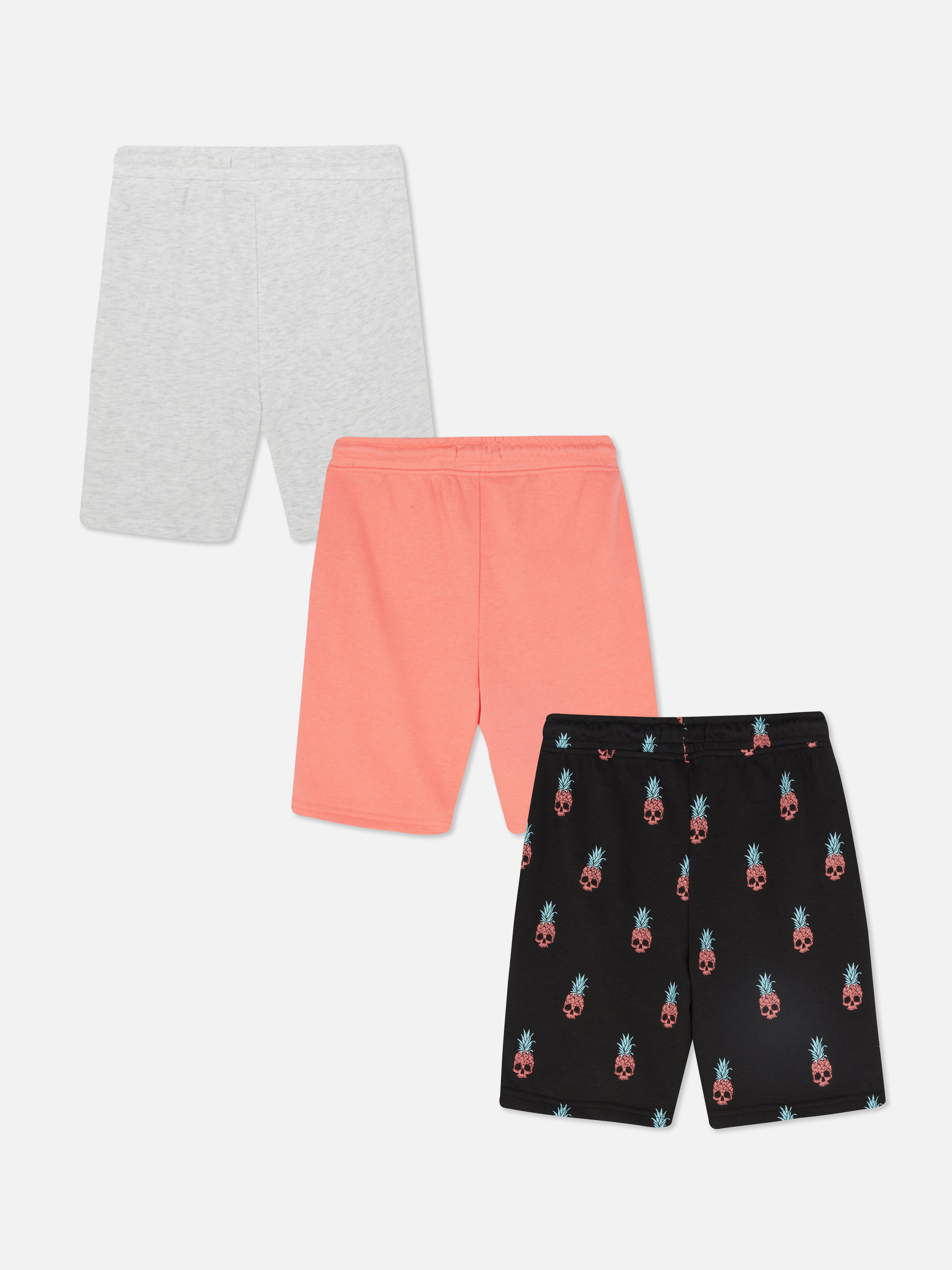 Boys Black 3pk Mixed Jersey Shorts Primark