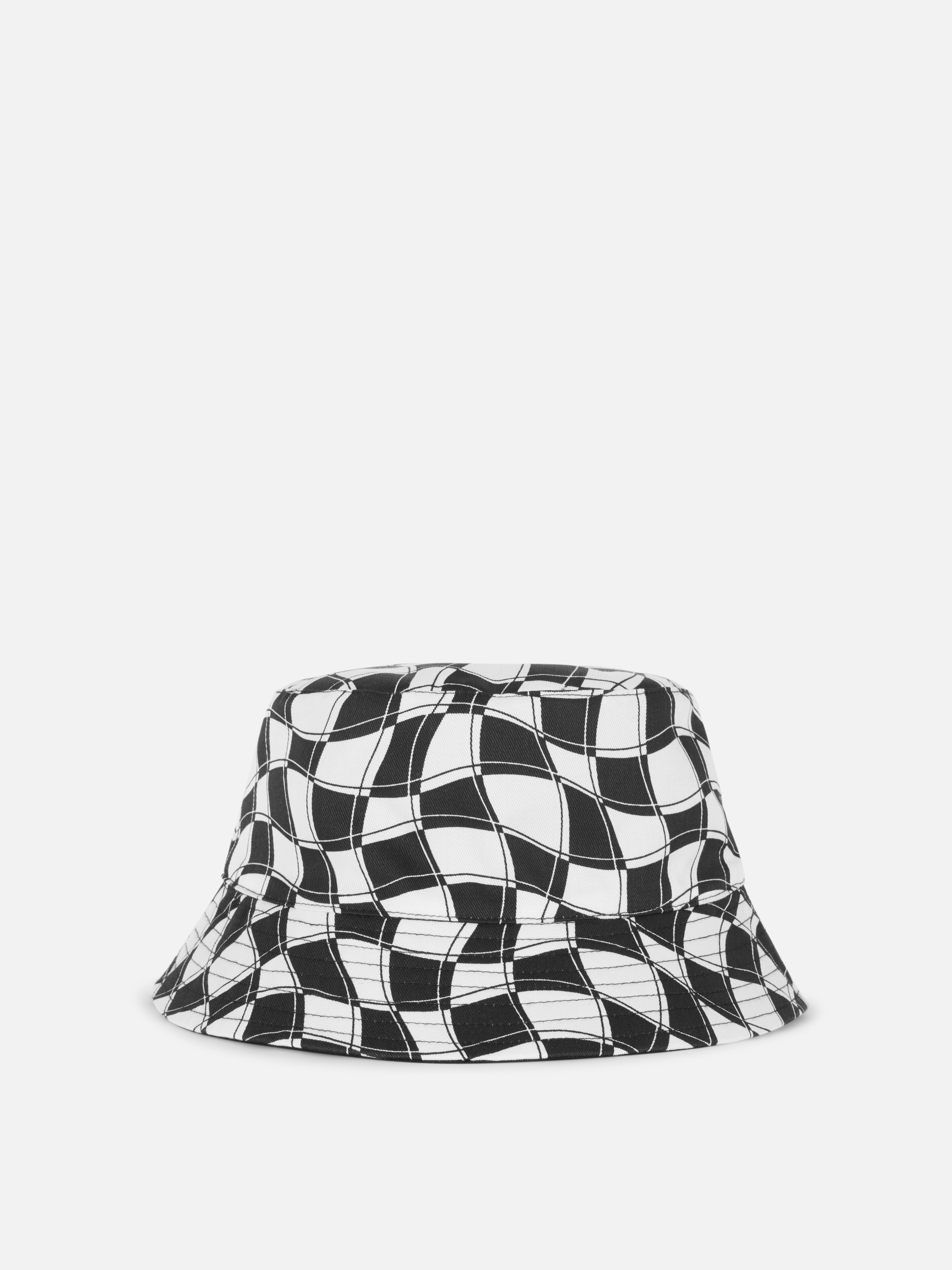 Wavy Checkerboard Bucket Hat