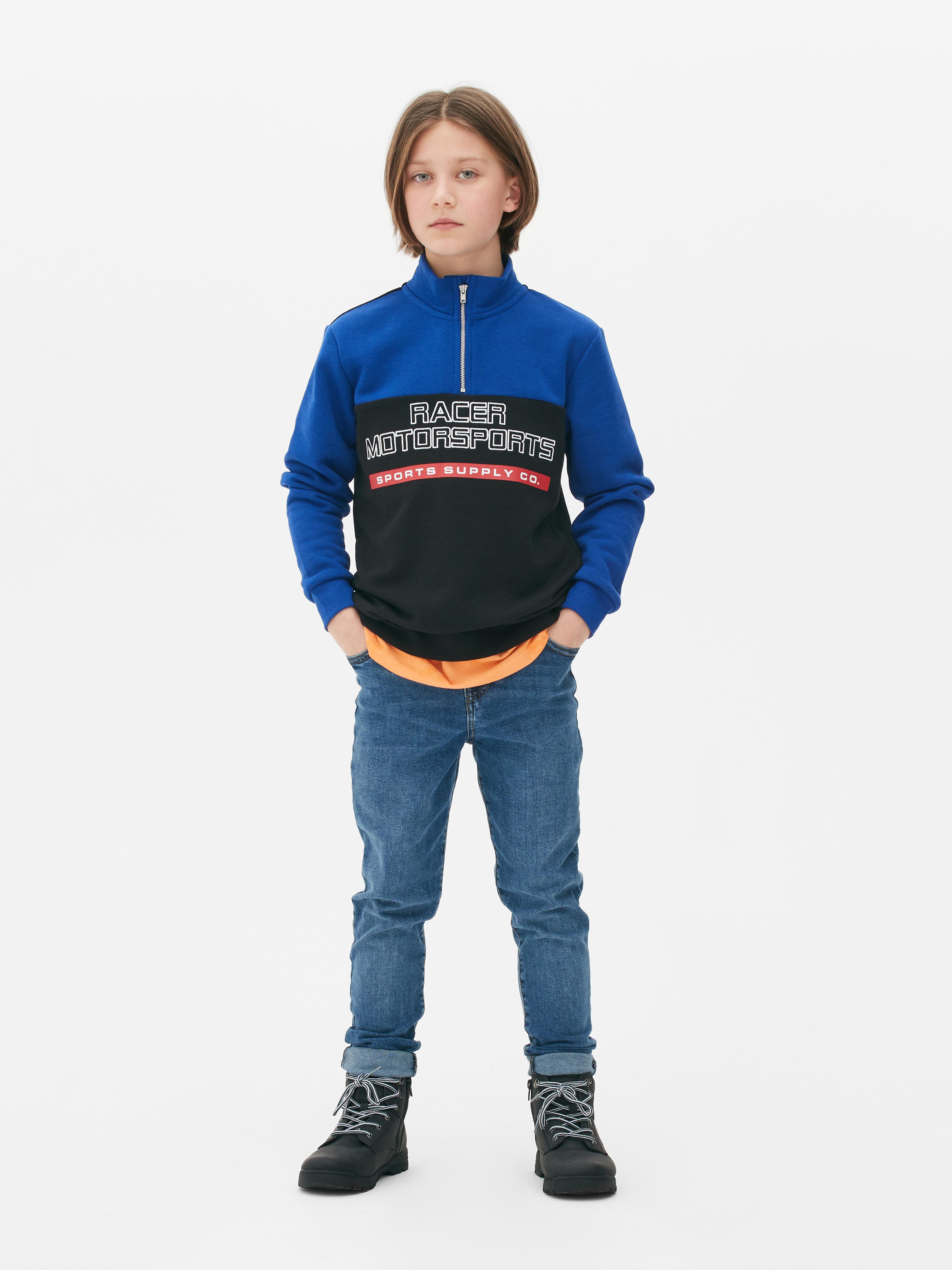 „Motorsport“ Sweatshirt mit Trichterkragen