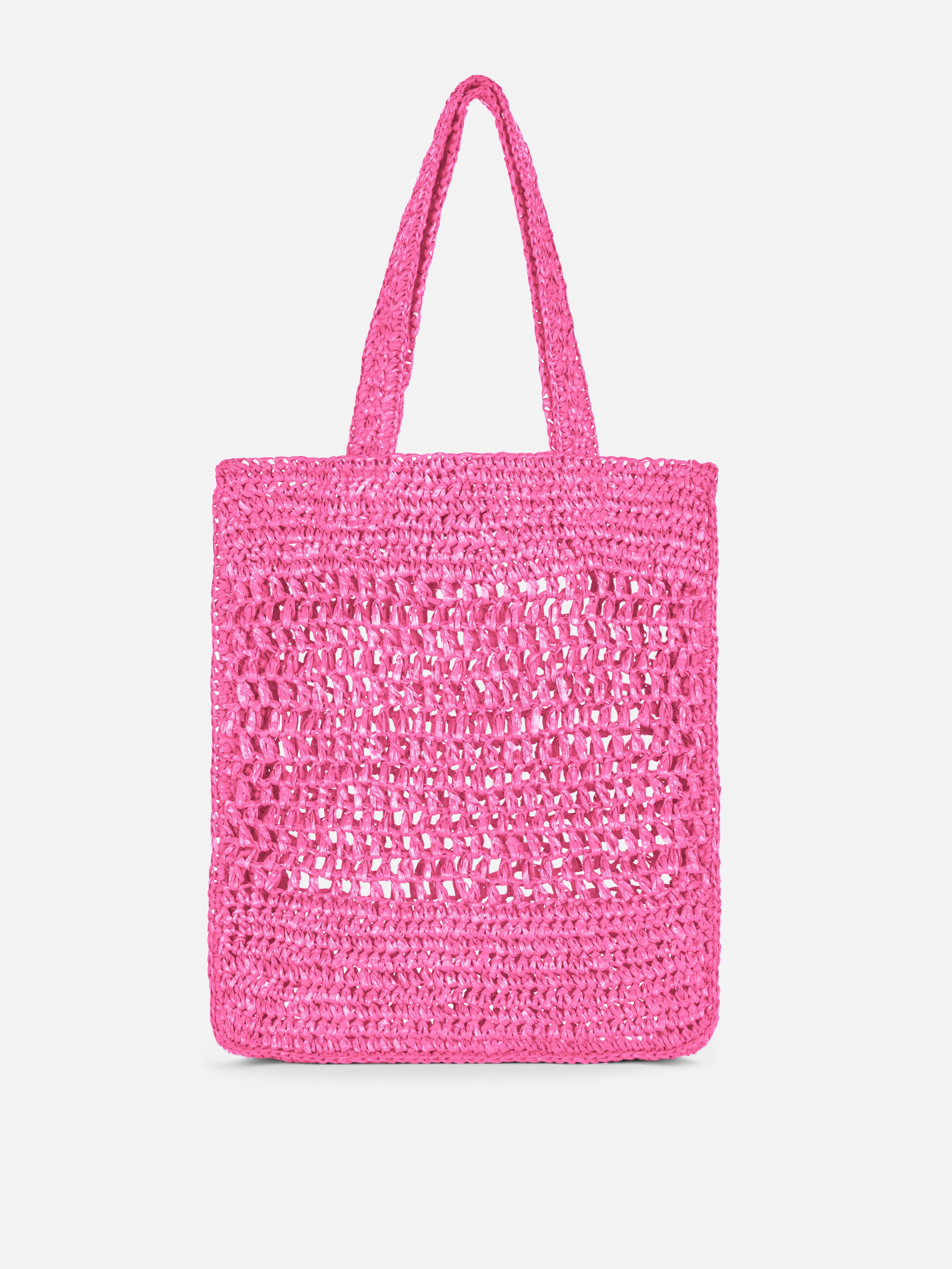 Straw Shopper Bag Pink