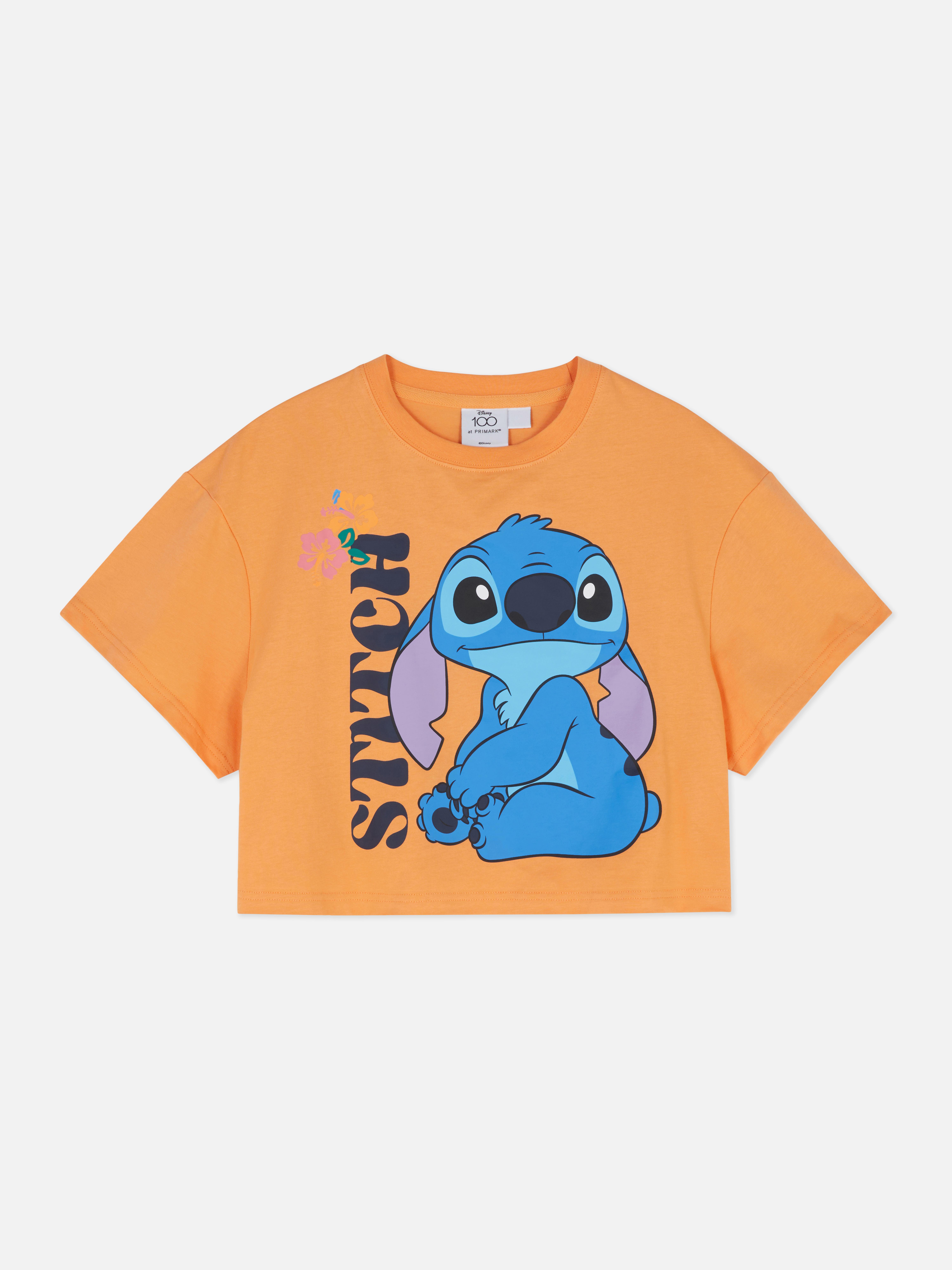Kurzes „Disney Lilo & Stitch“ T-Shirt mit Print