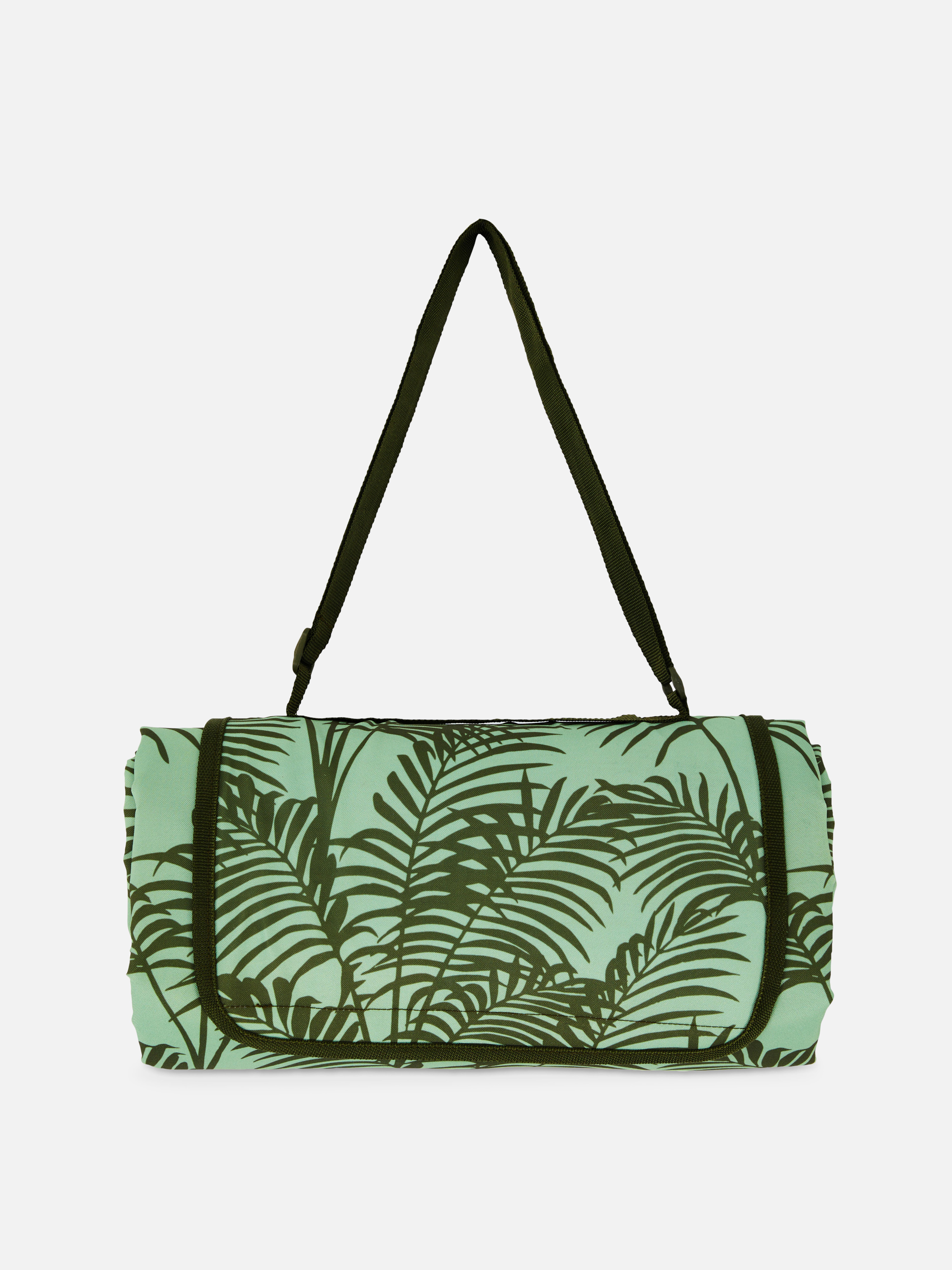 Palm Print Picnic Blanket Green